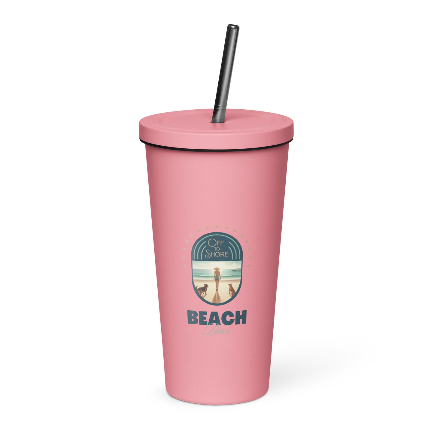 Beach Paws Insulated Tumbler with Straw