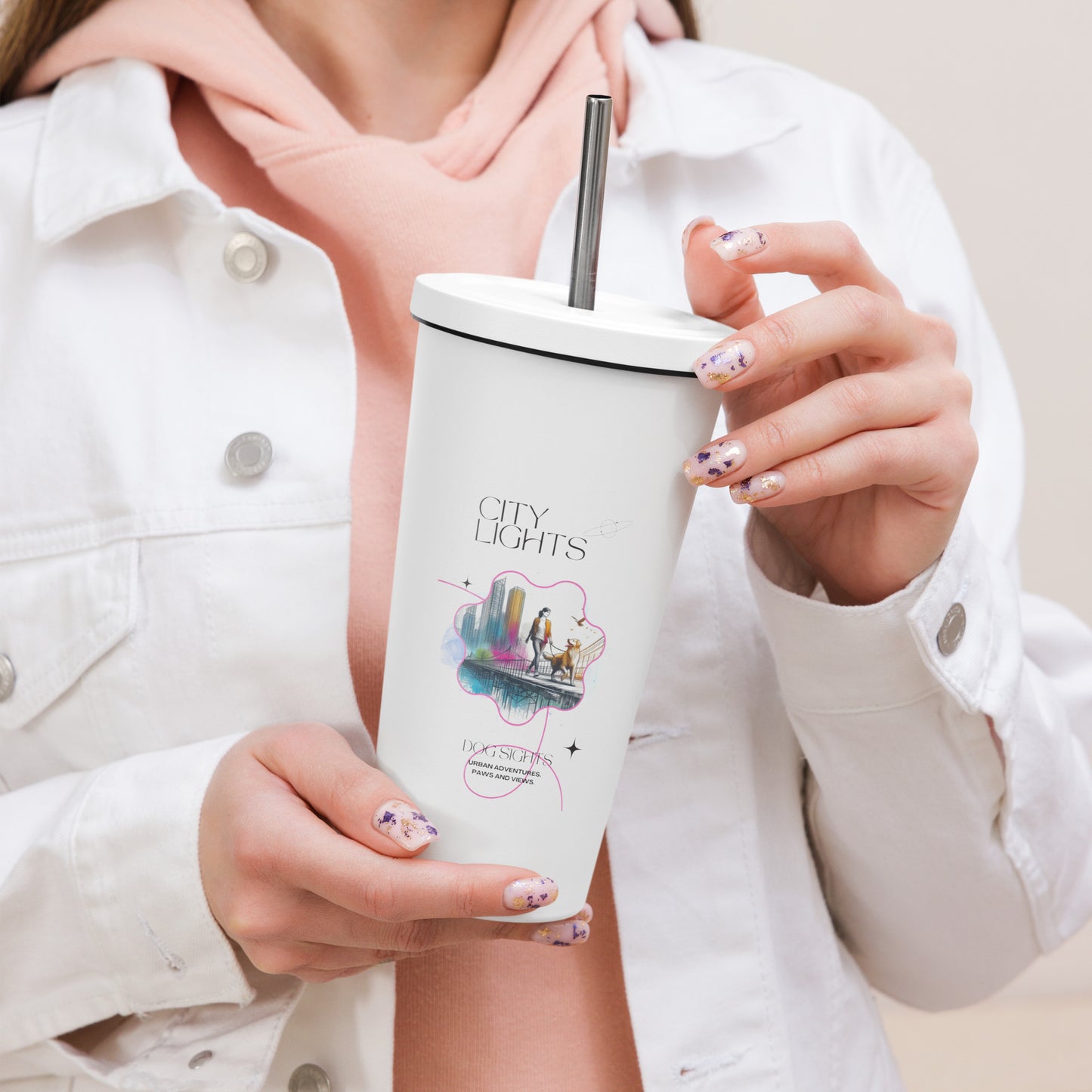 City Light Dog Sights Insulated Tumbler Woman