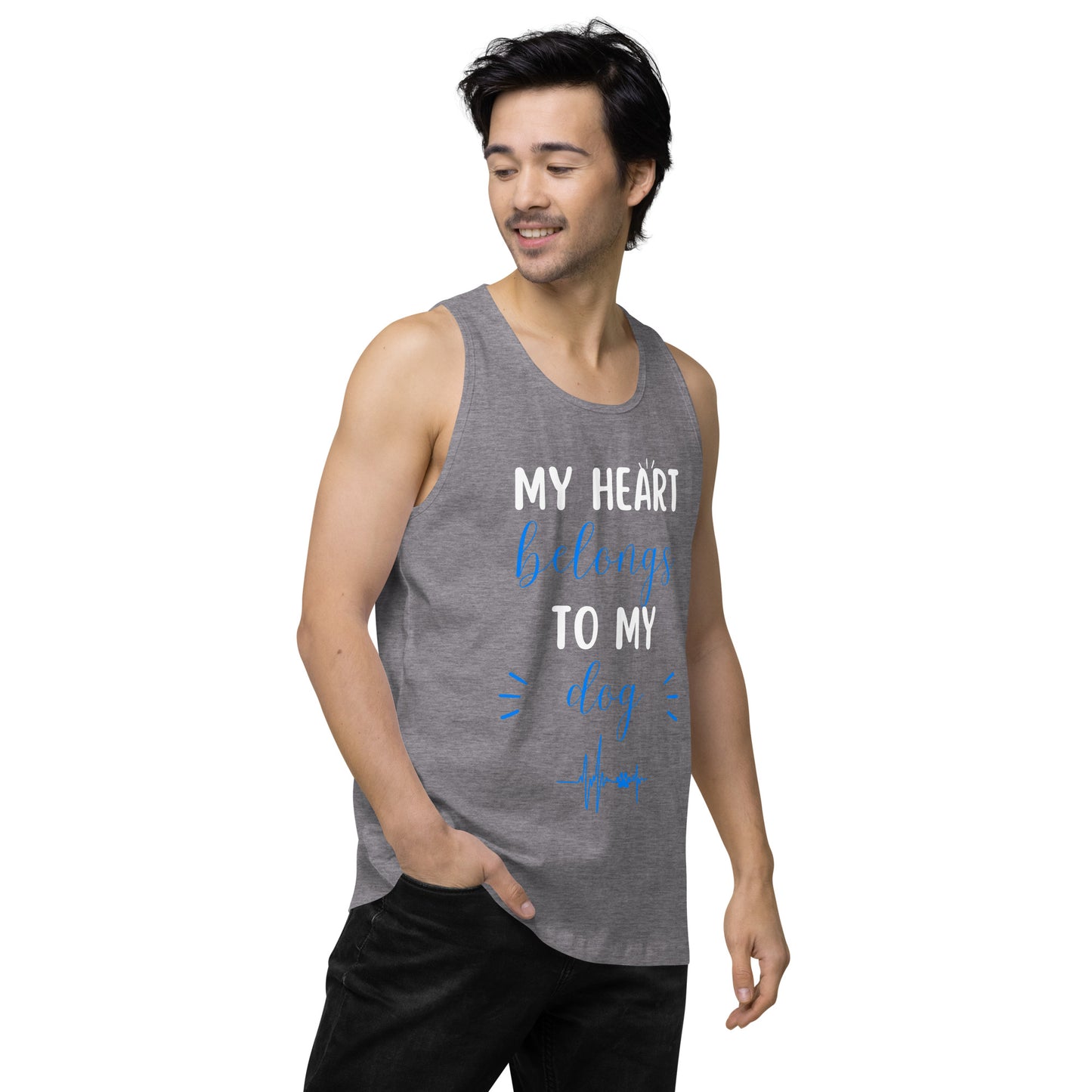 My Heart Belongs to My Dog Men’s Premium Tank Top