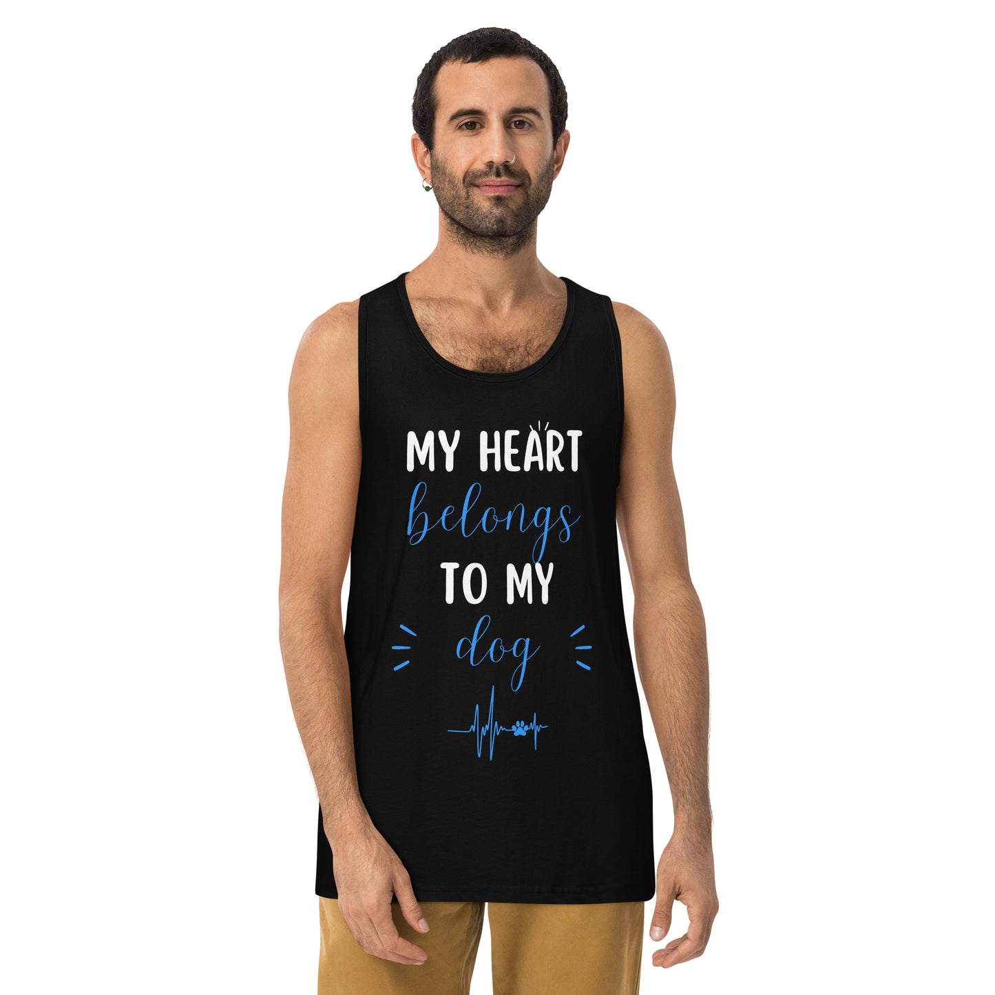 My Heart Belongs to My Dog Men’s Premium Tank Top