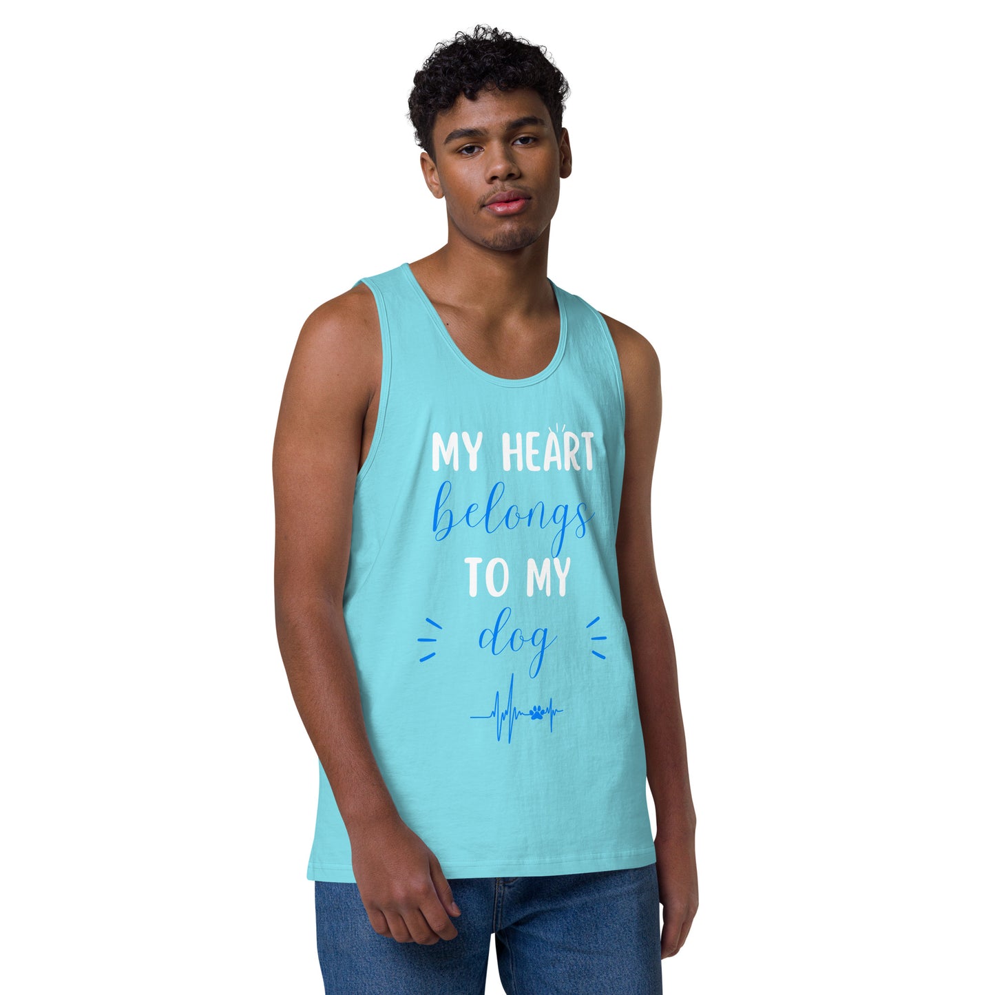 My Heart Belongs to My Dog Men’s Premium Tank Top