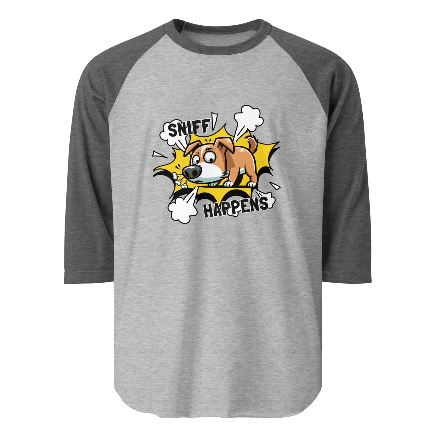 Sniff Happens 3/4 Sleeve Raglan Shirt