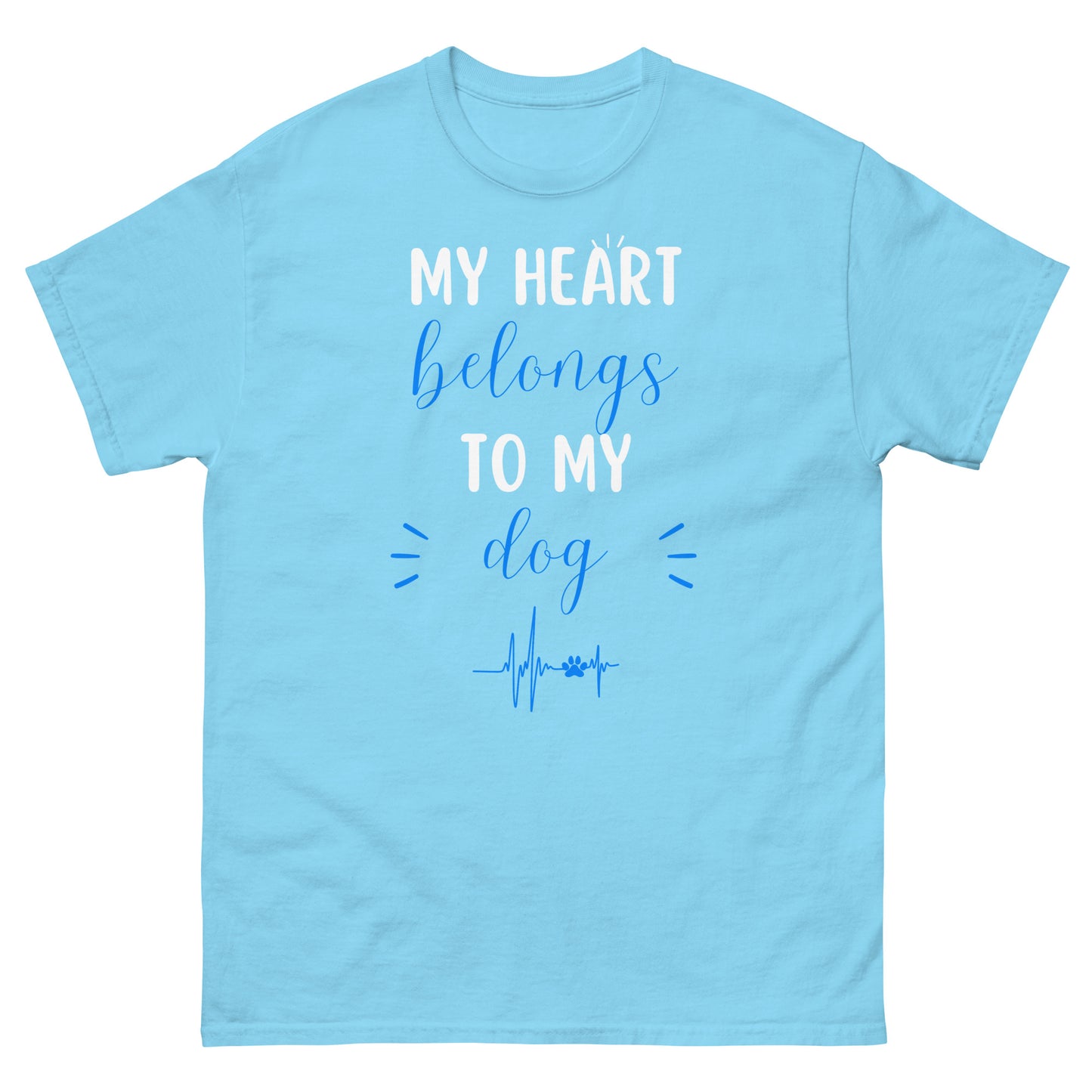 Camiseta clásica unisex Mi corazón pertenece a mi perro
