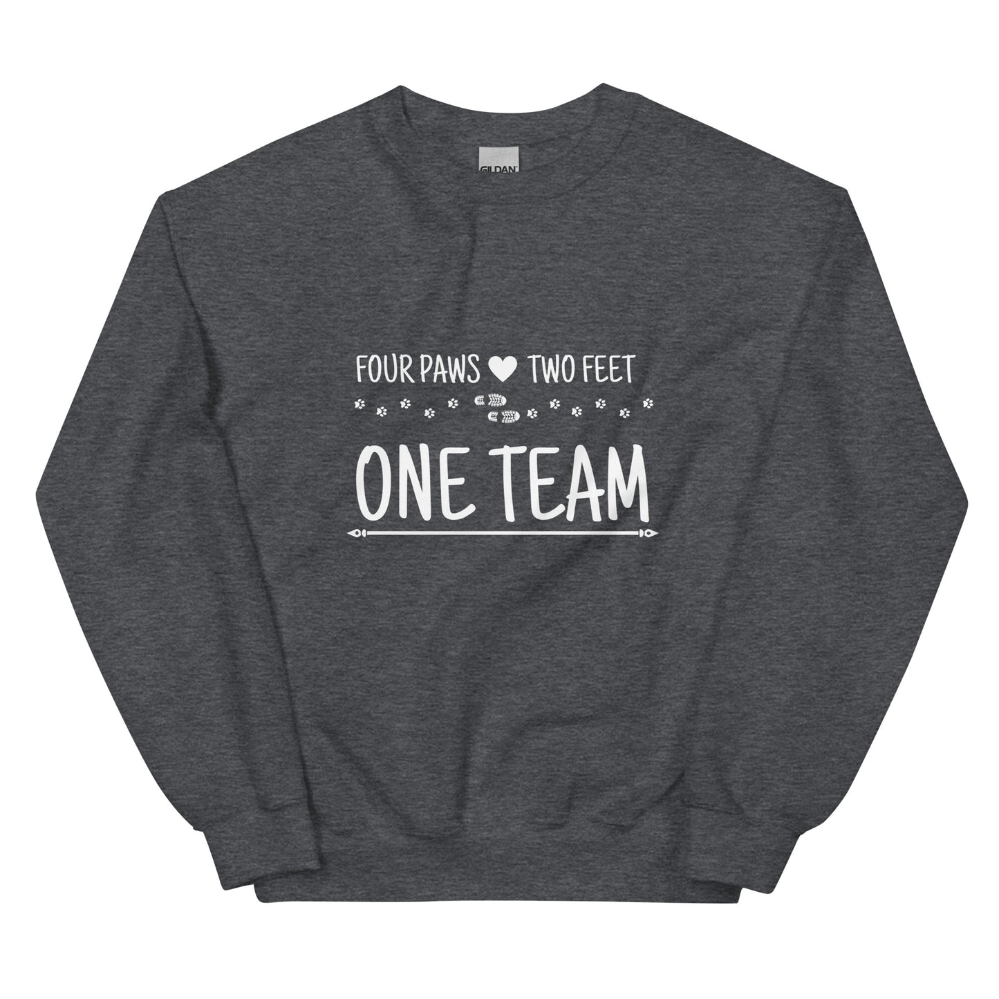 Unisex Four Paws, Two Feet, One Team Sweatshirt