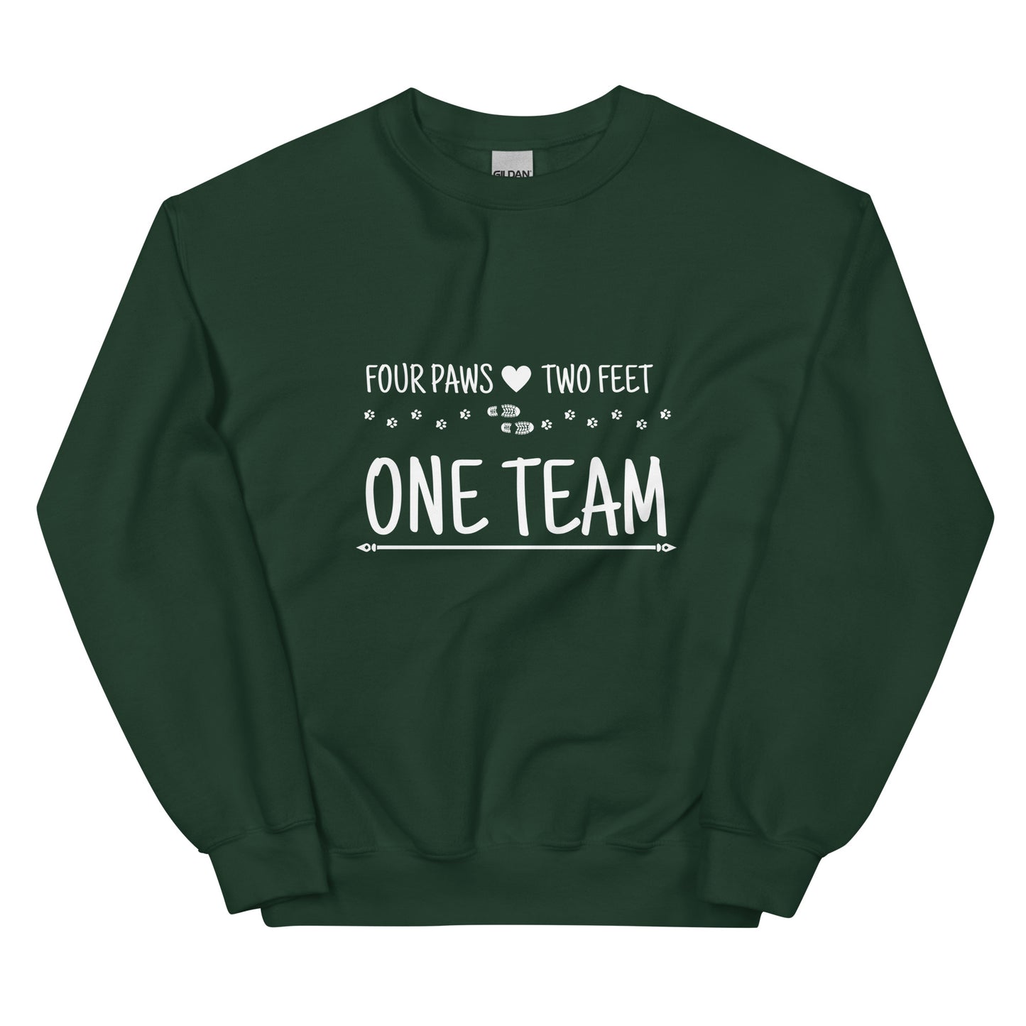 Unisex Four Paws, Two Feet, One Team Sweatshirt