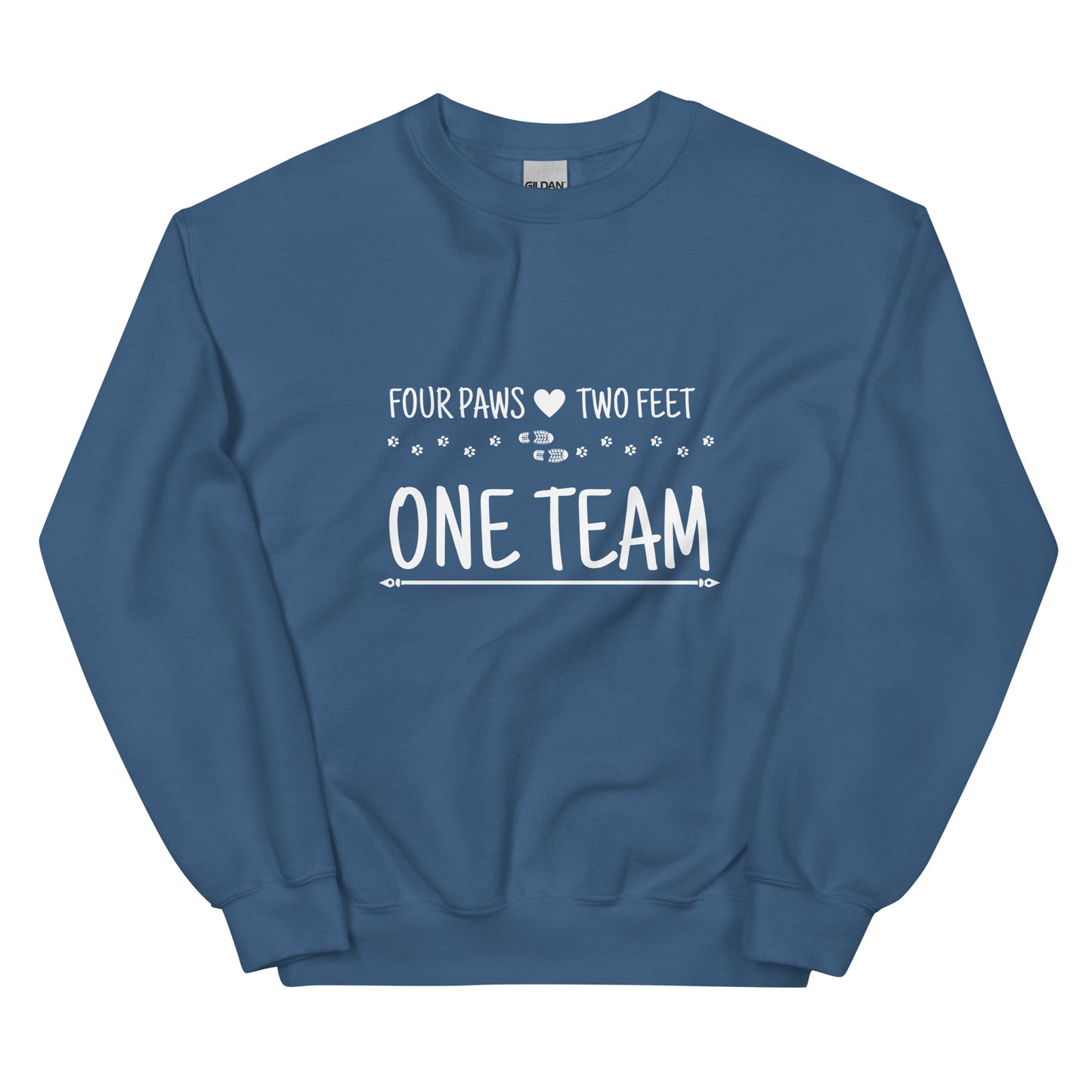 Unisex Four Paws, Two Feet, One Team Sweatshirt
