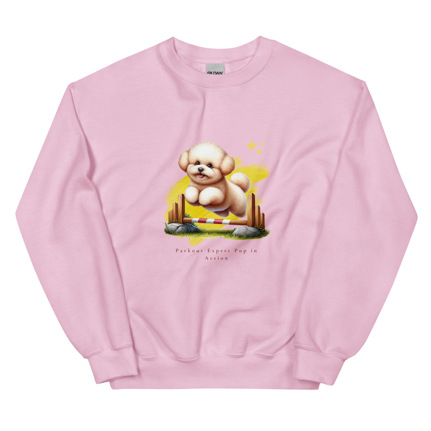 Parkour Expert Pup in Action Unisex Crew Neck Sweatshirt