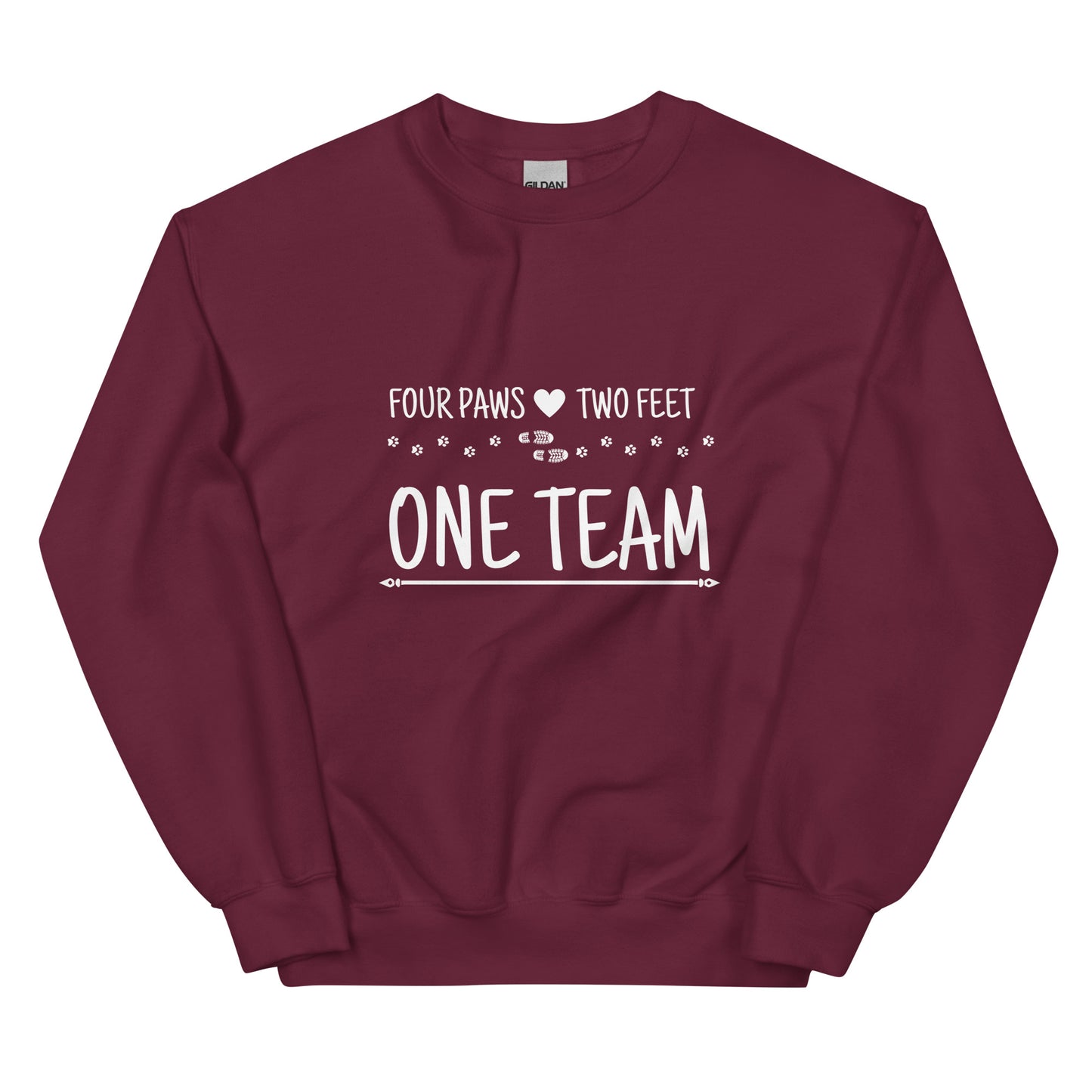 Unisex Four Paws, Two Feet, One Team Sweatshirt