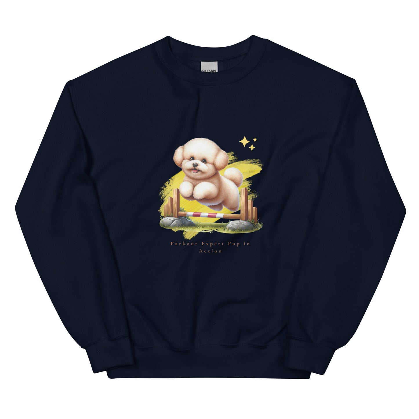 Parkour Expert Pup in Action Unisex Crew Neck Sweatshirt