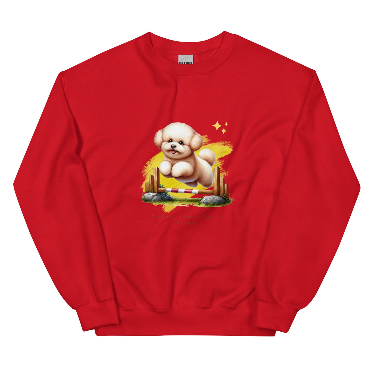 Parkour Expert Pup in Action Unisex Crew Neck Sweatshirt