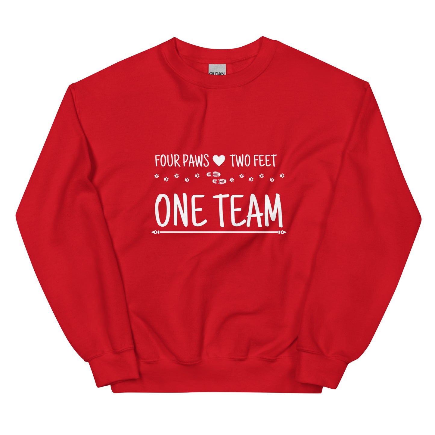 Unisex Four Paws, Two Feet, One Team Sweatshirt