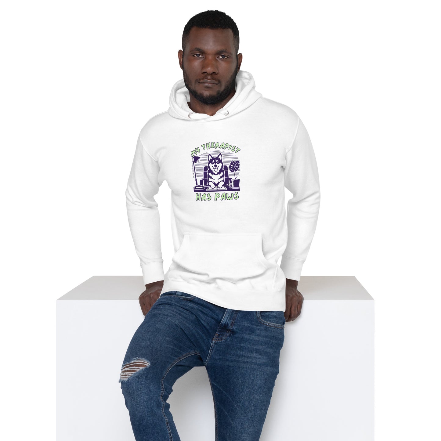 Unisex My Therapist Has Paws Hoodie