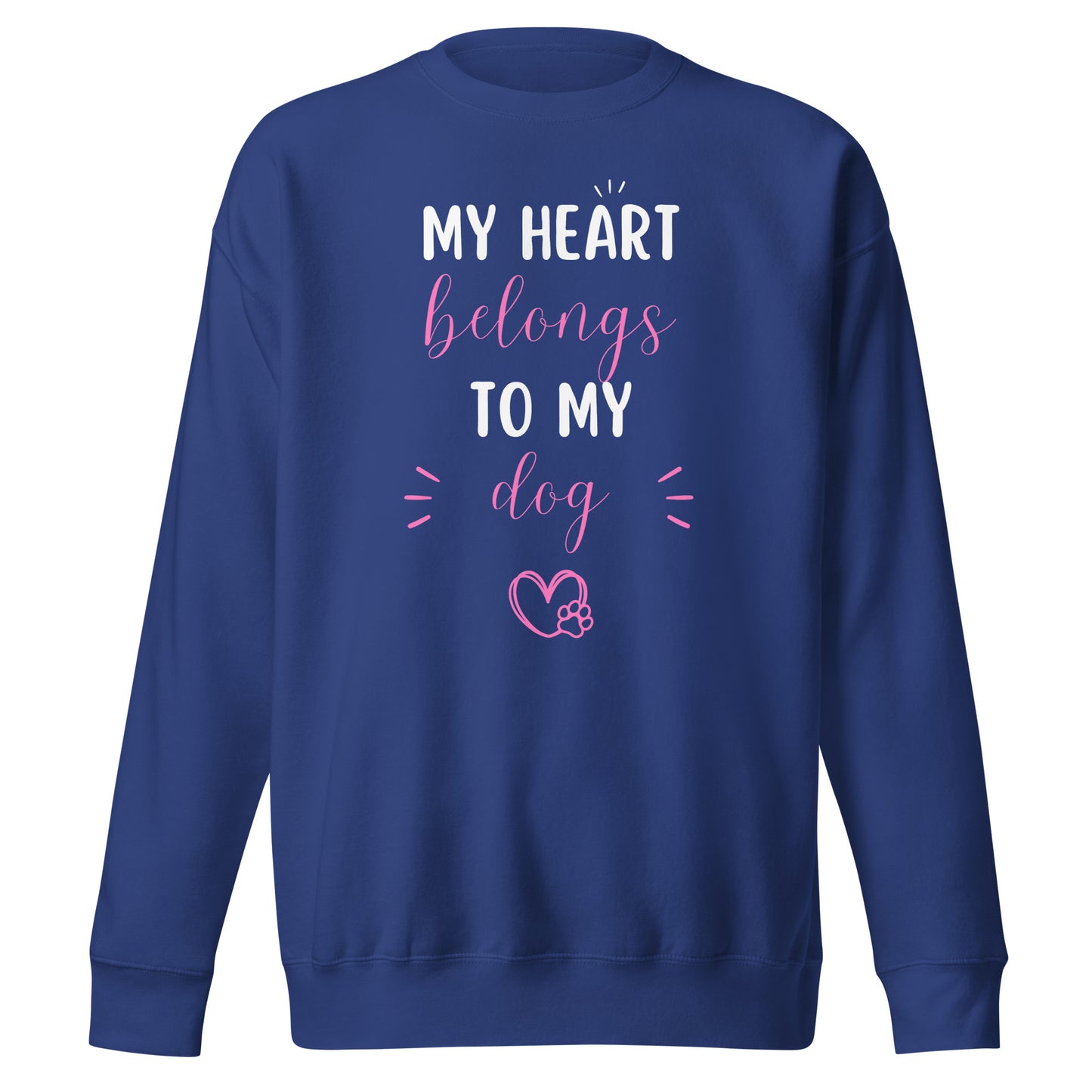 Sudadera unisex premium Mi corazón pertenece a mi perro