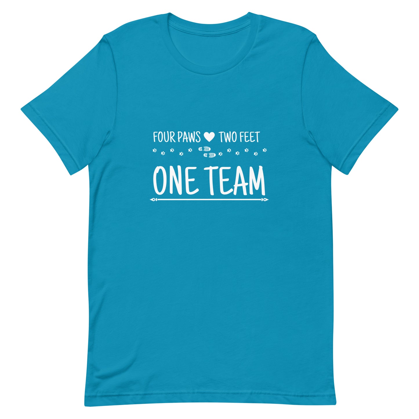 Unisex Four Paws, Two Feet, One Team t-shirt