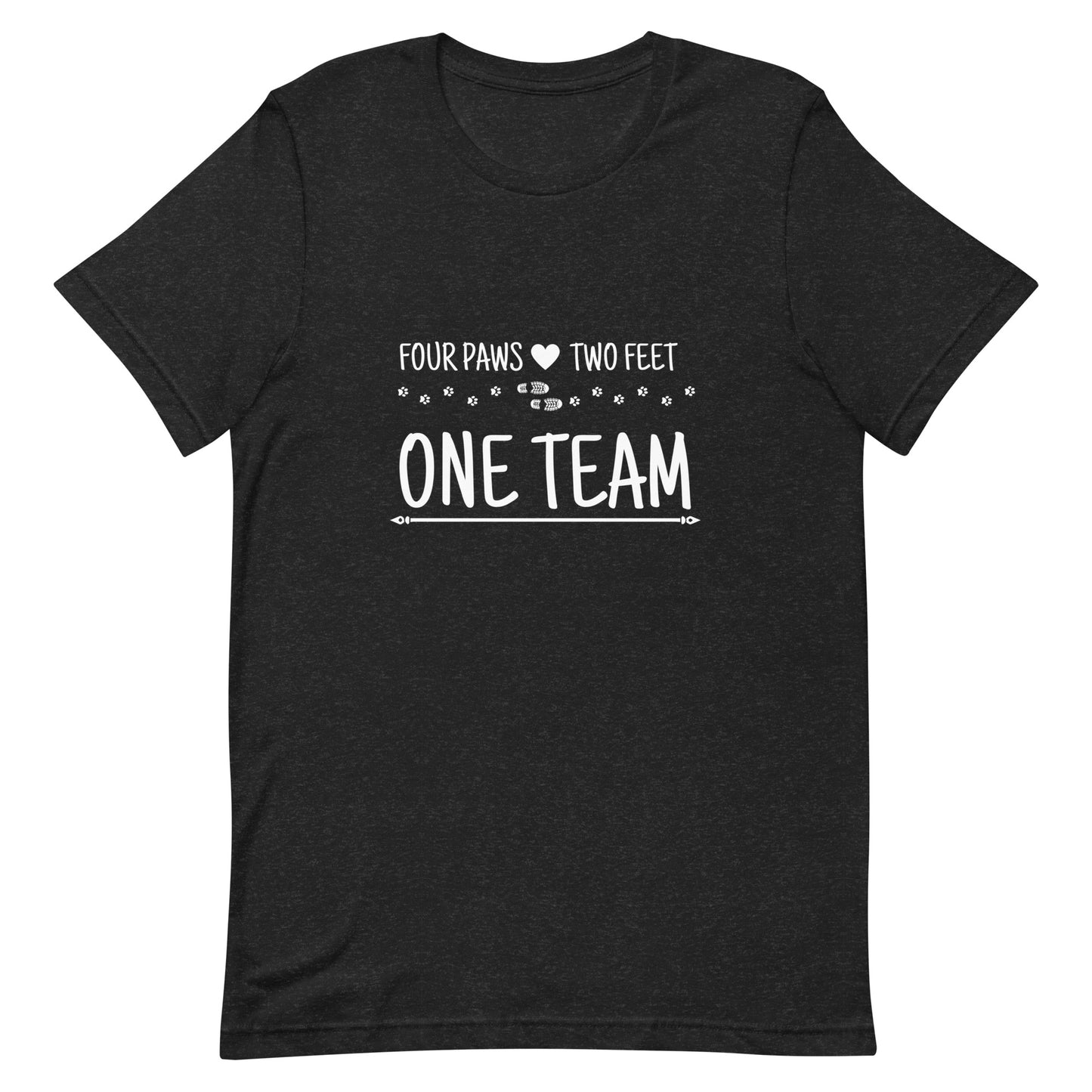 Unisex Four Paws, Two Feet, One Team t-shirt