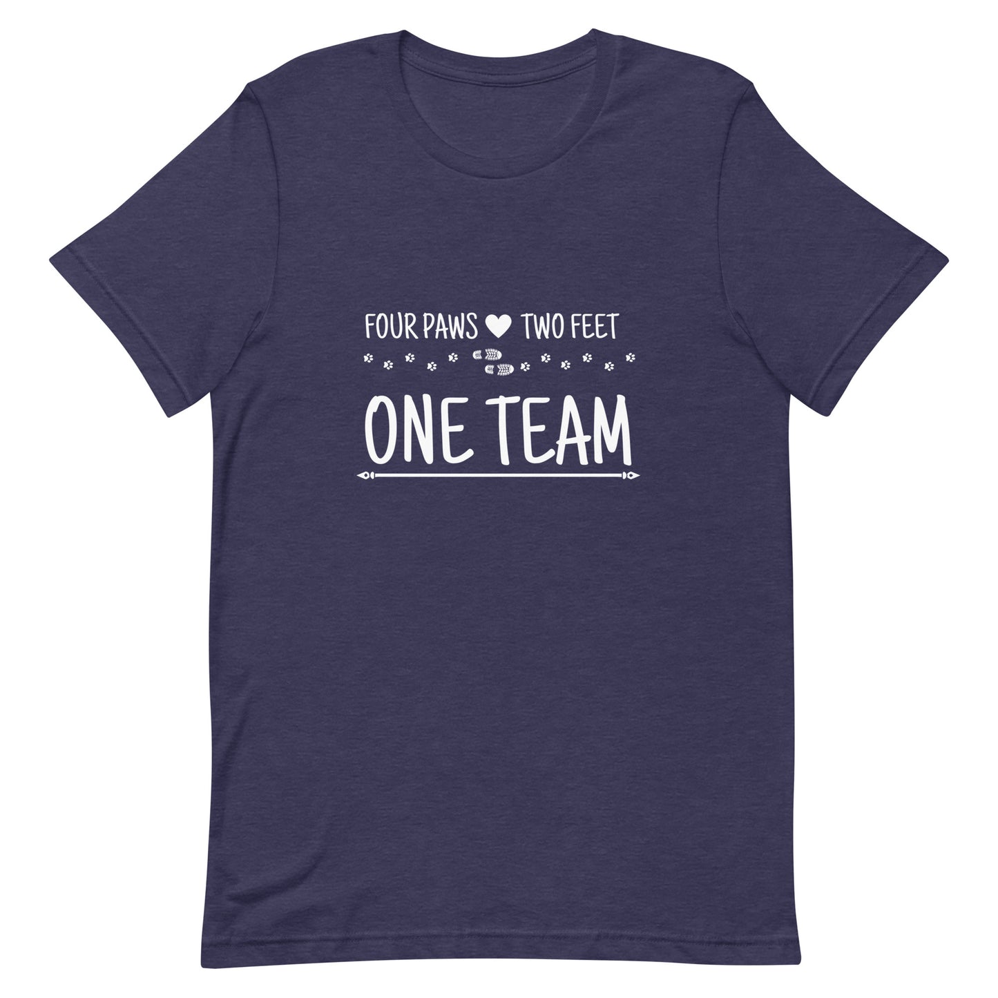 Unisex Four Paws, Two Feet, One Team t-shirt