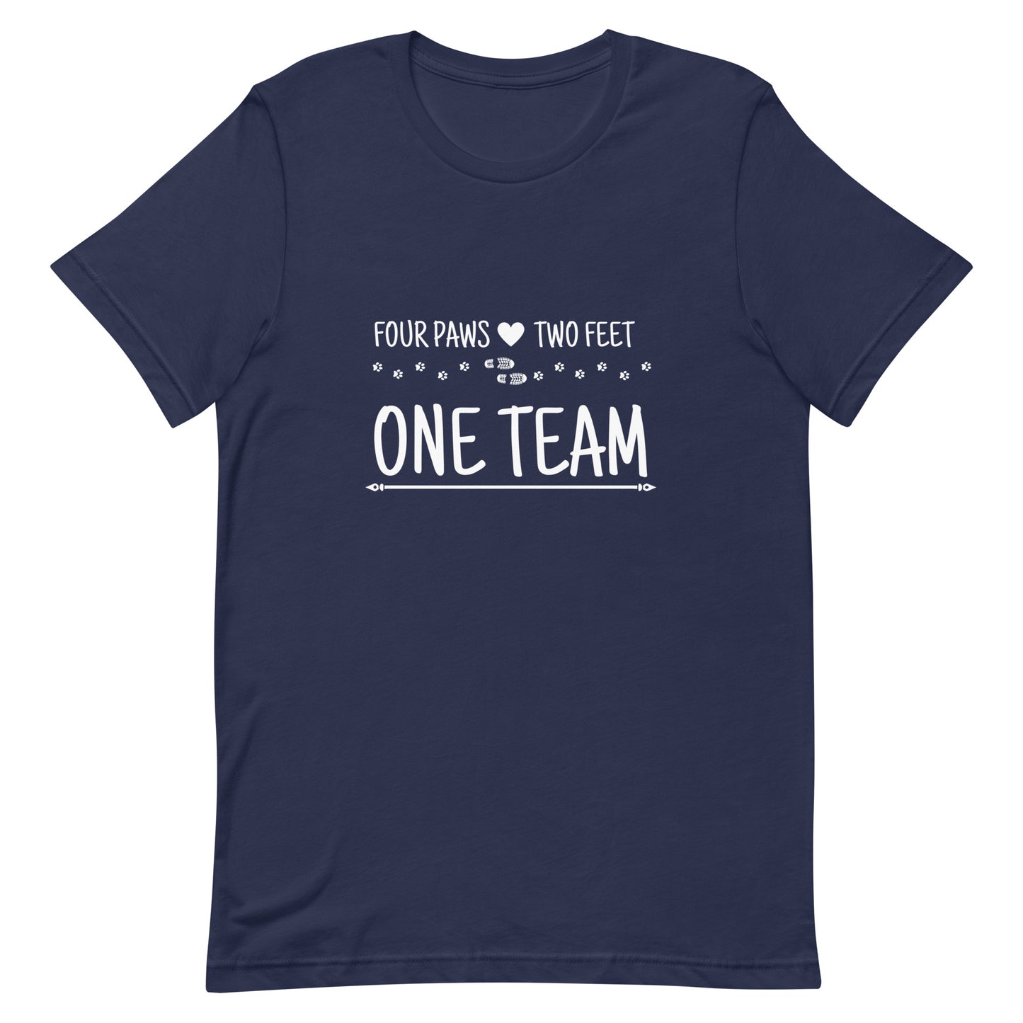 Unisex Four Paws, Two Feet, One Team t-shirt