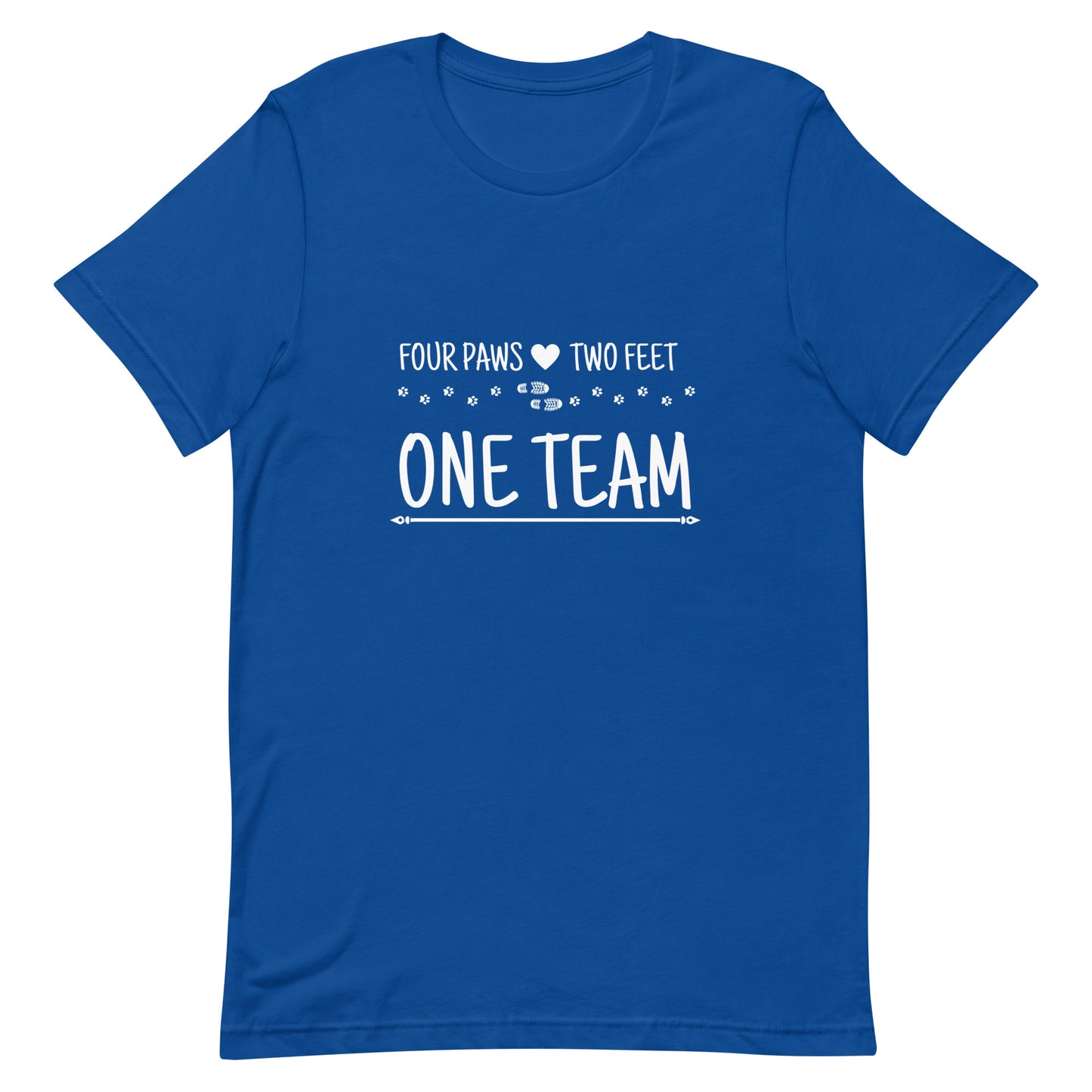 Unisex Four Paws, Two Feet, One Team t-shirt