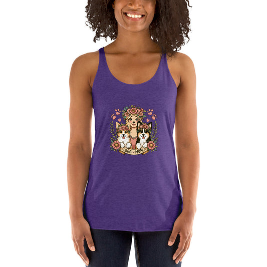 Camiseta sin mangas con espalda cruzada para mujer Dog Mom