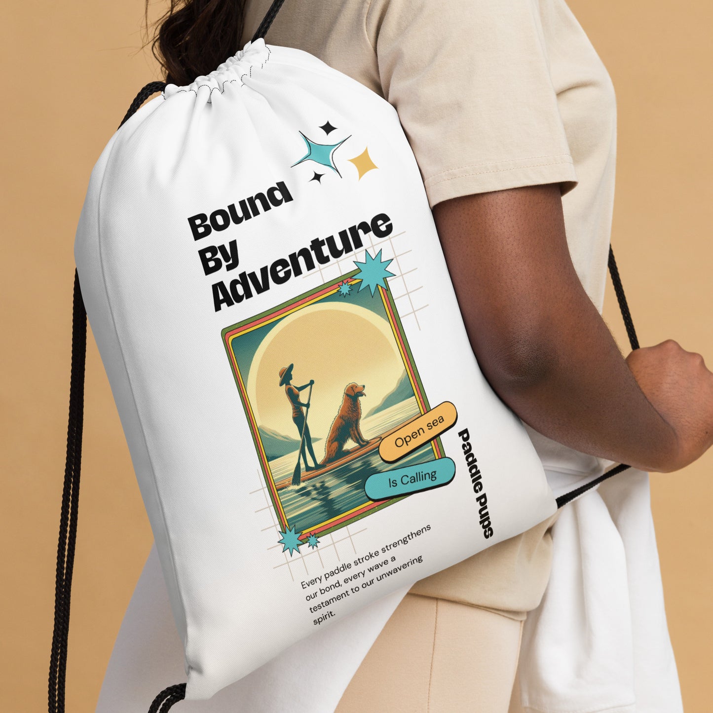 Bound by Adventure Girl design - Drawstring Bag