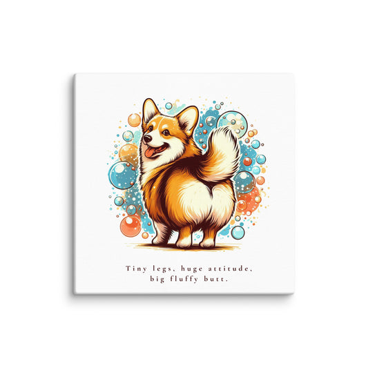 Corgi Huge Attitude Canvas