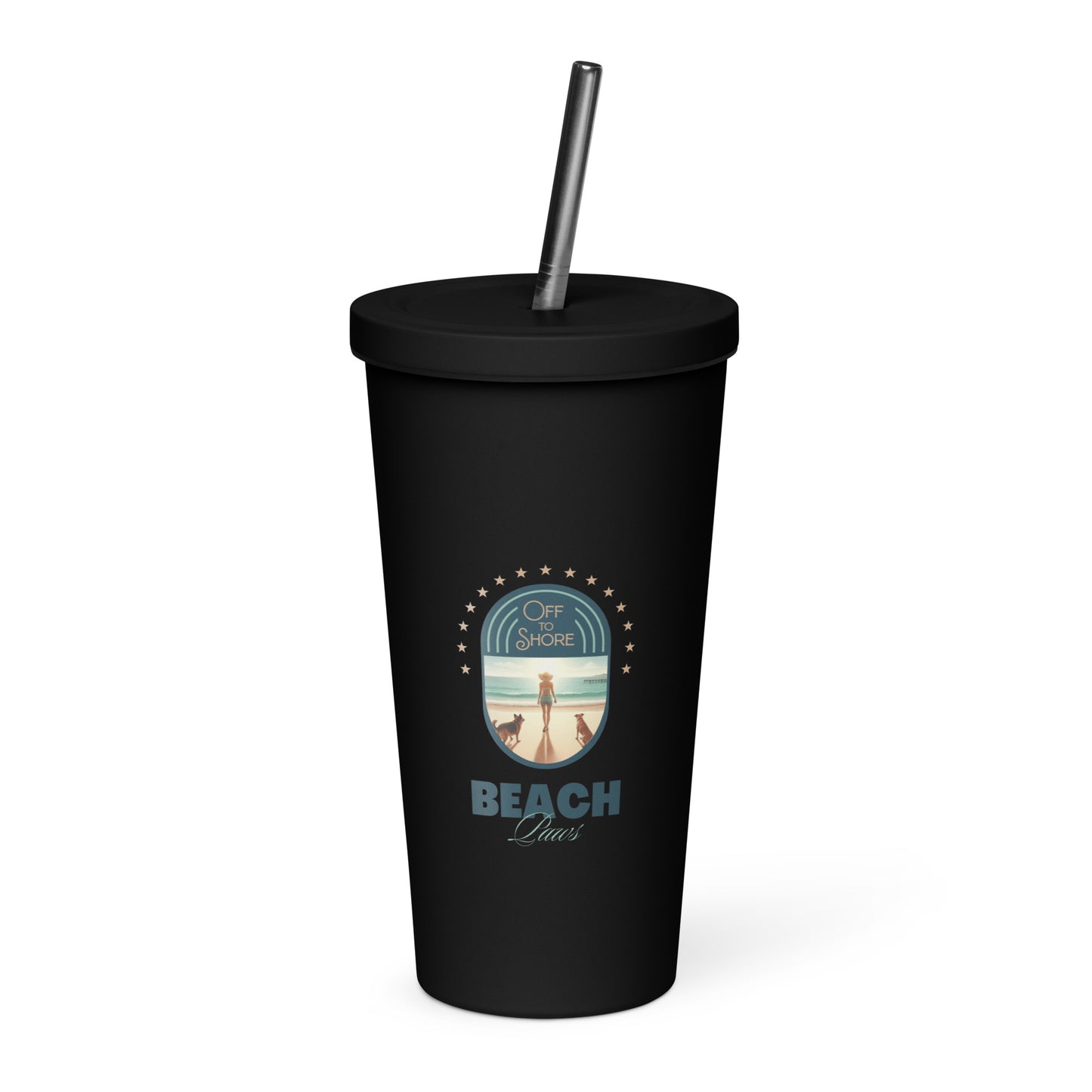 Beach Paws Insulated Tumbler with Straw