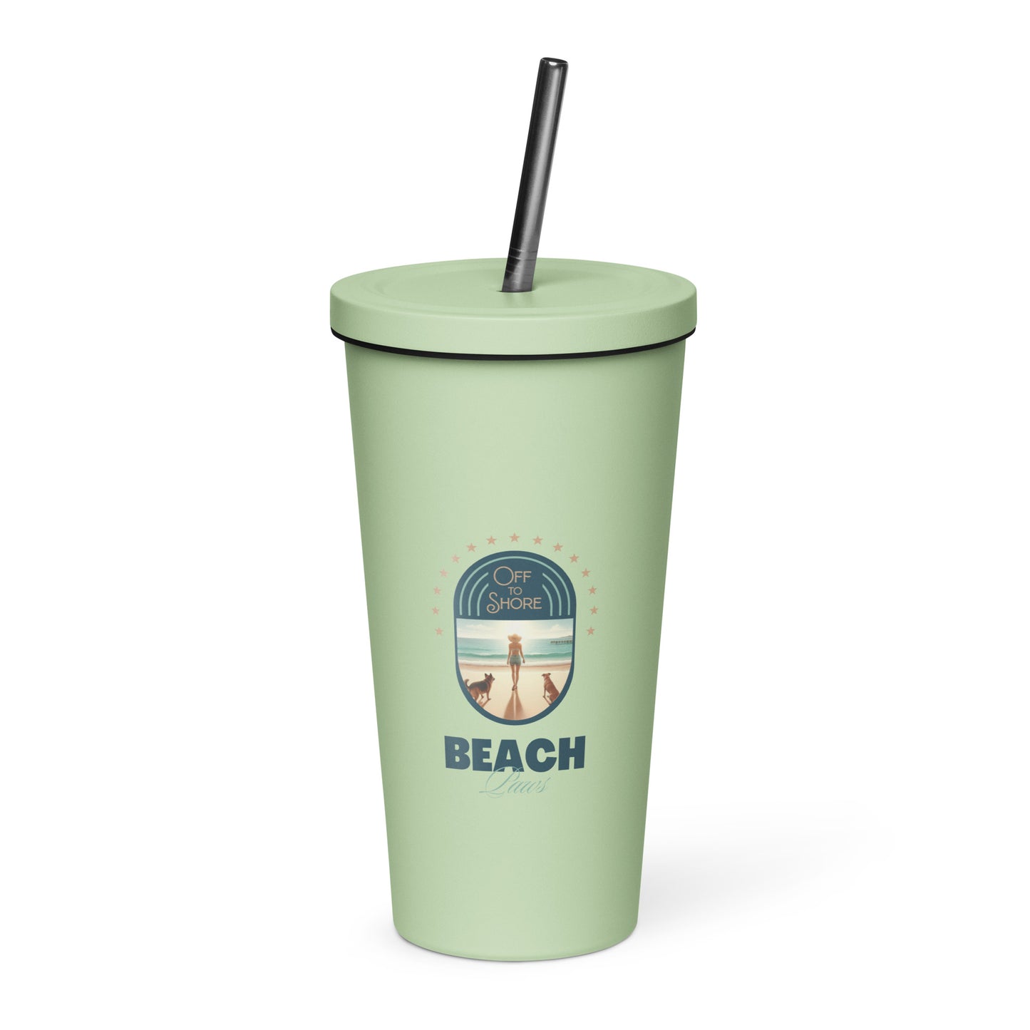 Beach Paws Insulated Tumbler with Straw