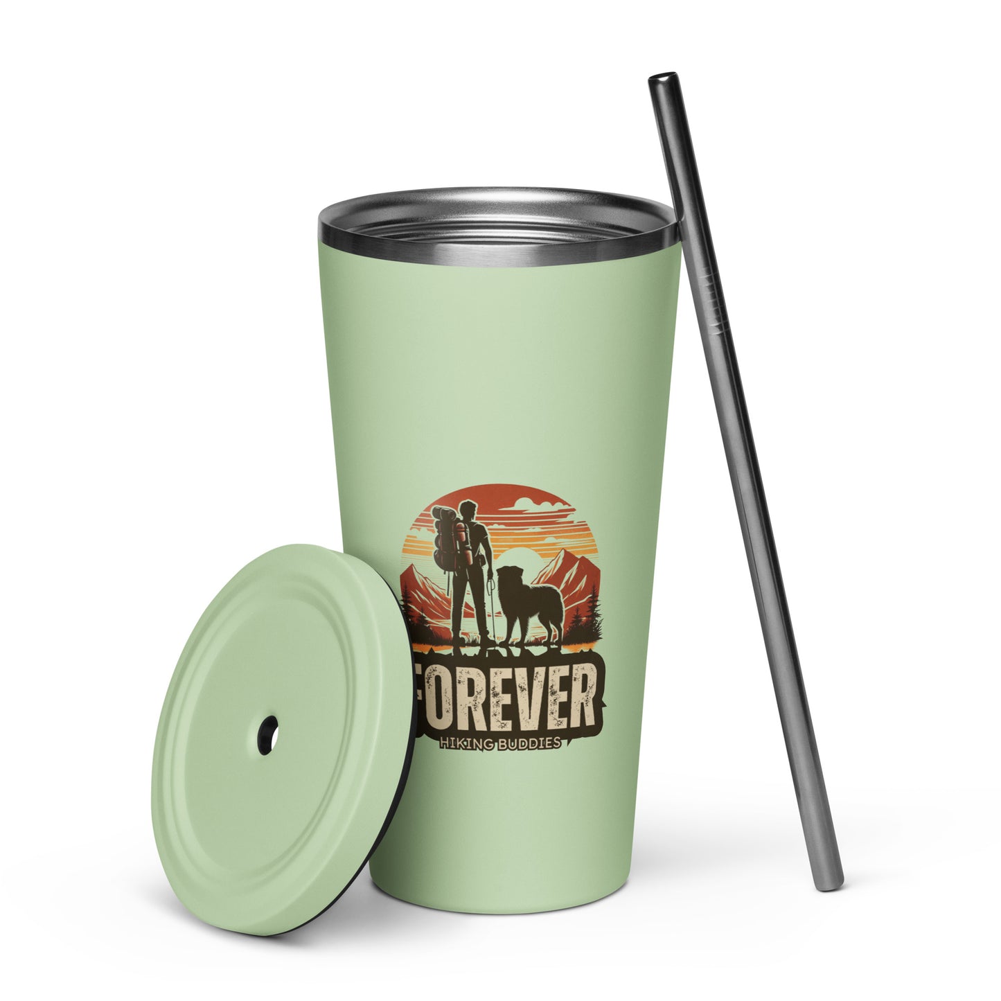 Forever Hiking Buddies Insulated Tumbler with Straw