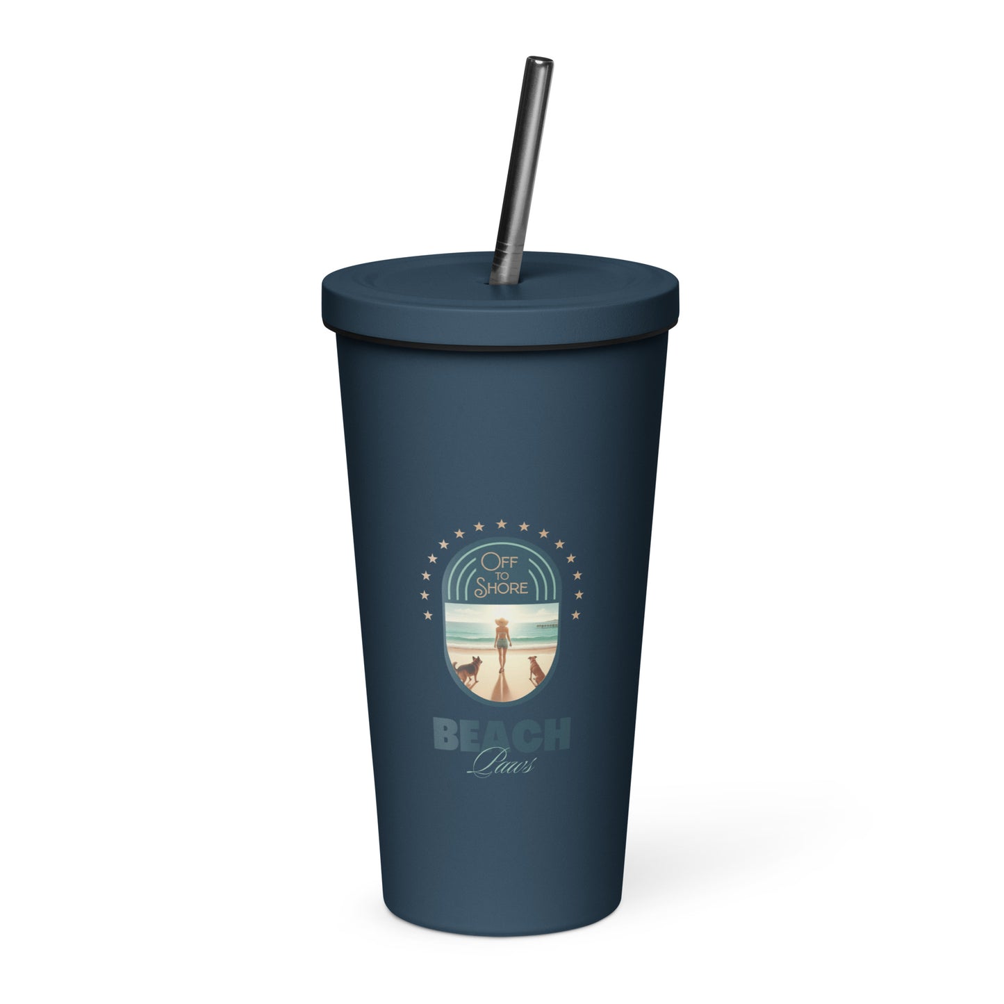 Beach Paws Insulated Tumbler with Straw