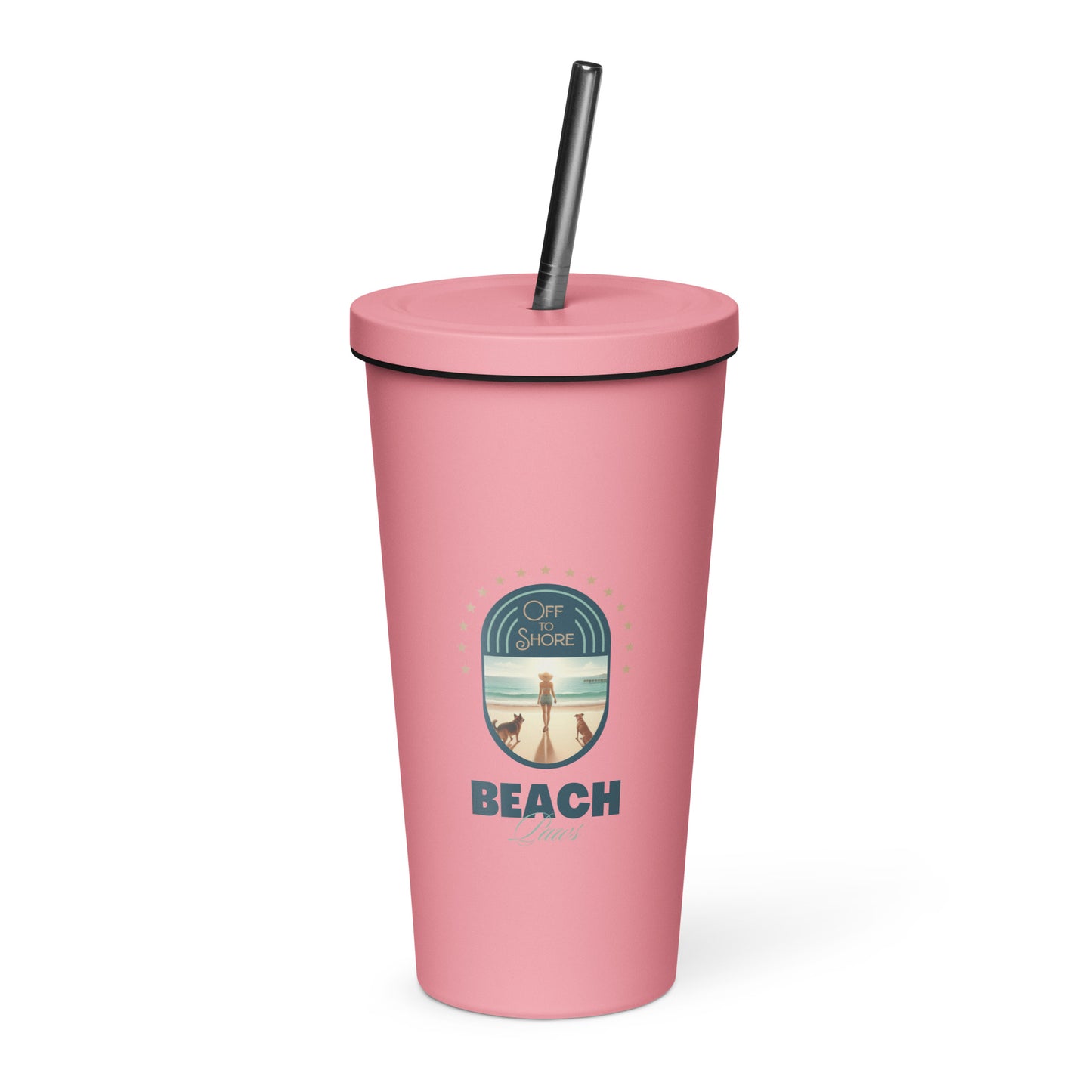 Beach Paws Insulated Tumbler with Straw