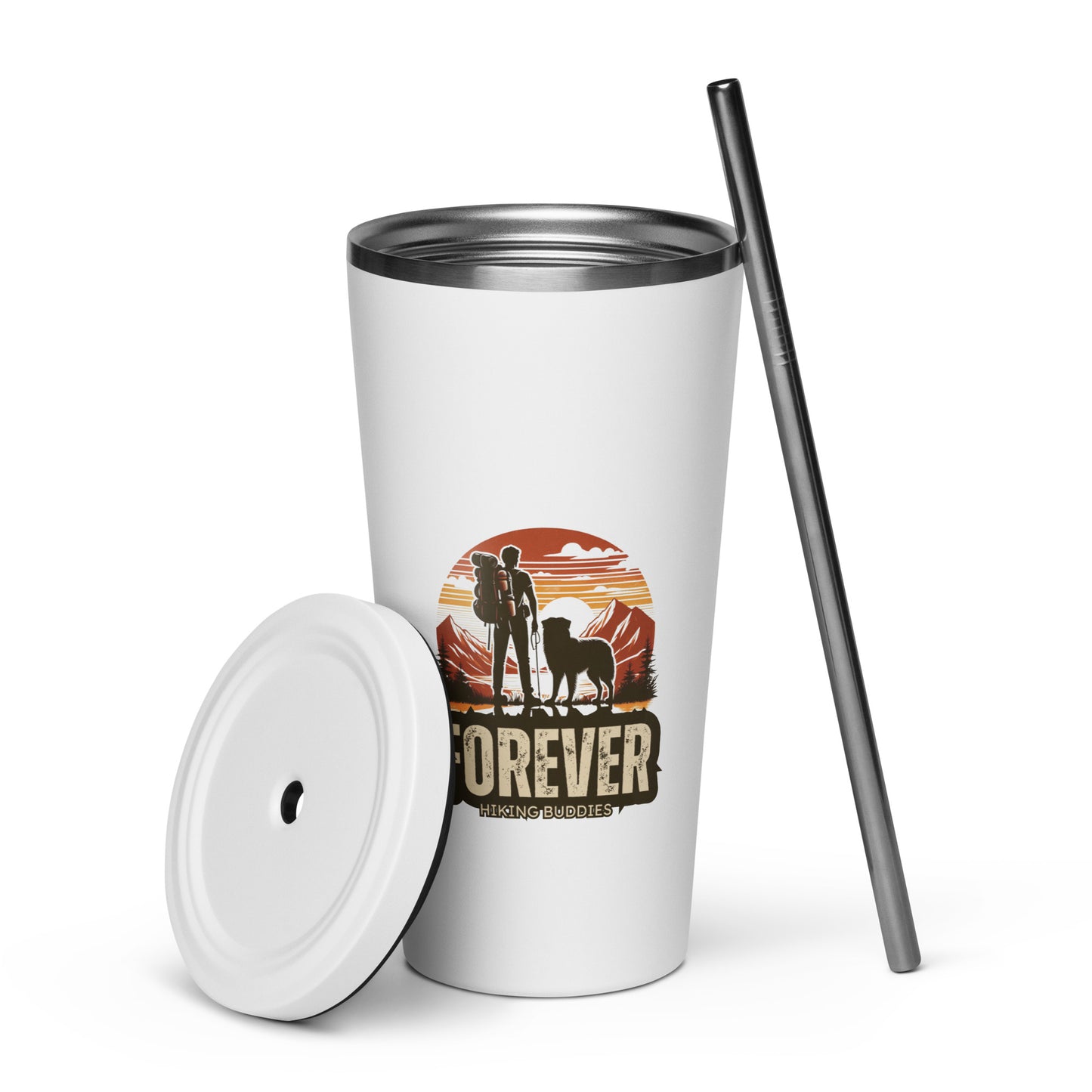 Forever Hiking Buddies Insulated Tumbler with Straw