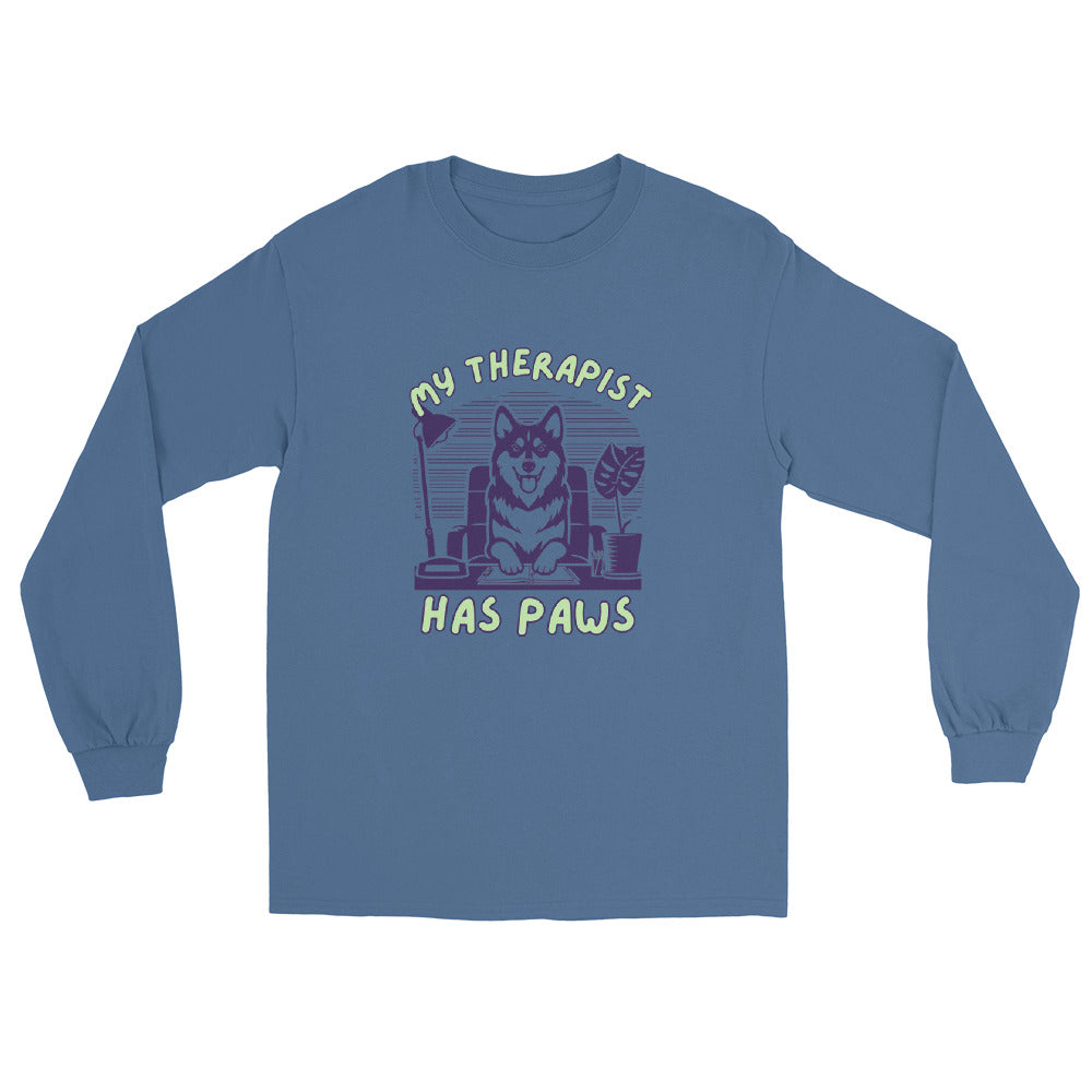 My Therapist Has Paws Men’s Long Sleeve Shirt