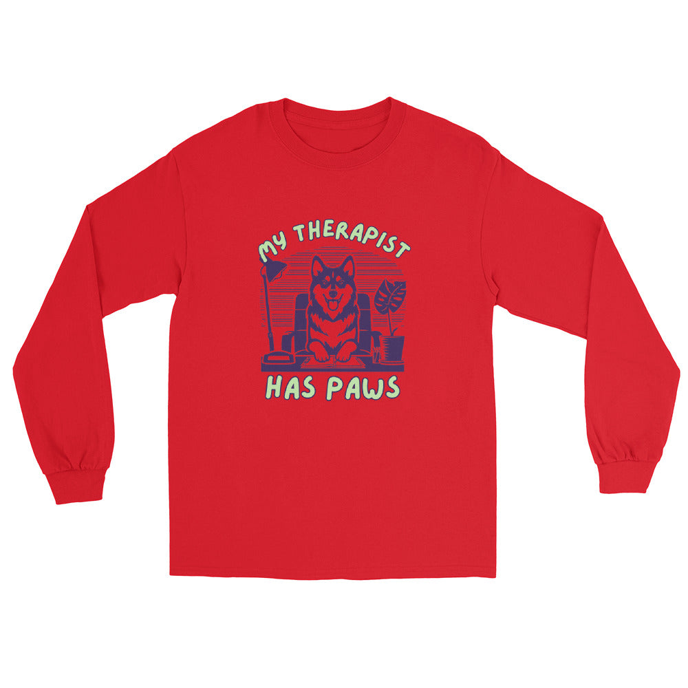 My Therapist Has Paws Men’s Long Sleeve Shirt