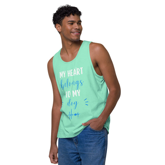 My Heart Belongs to My Dog Men’s Premium Tank Top