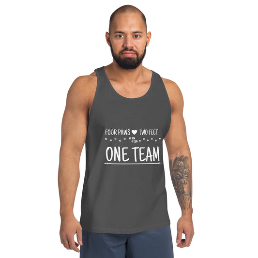 Four Paws, Two Feet, One Team Men's Tank Top