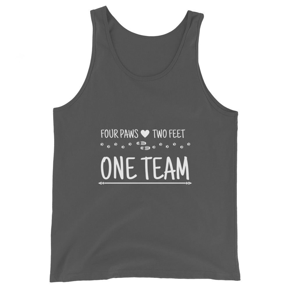 Four Paws, Two Feet, One Team Men's Tank Top