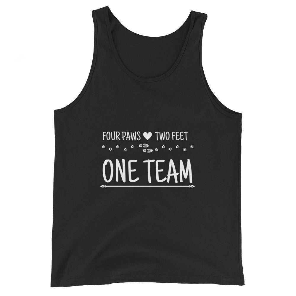 Four Paws, Two Feet, One Team Men's Tank Top