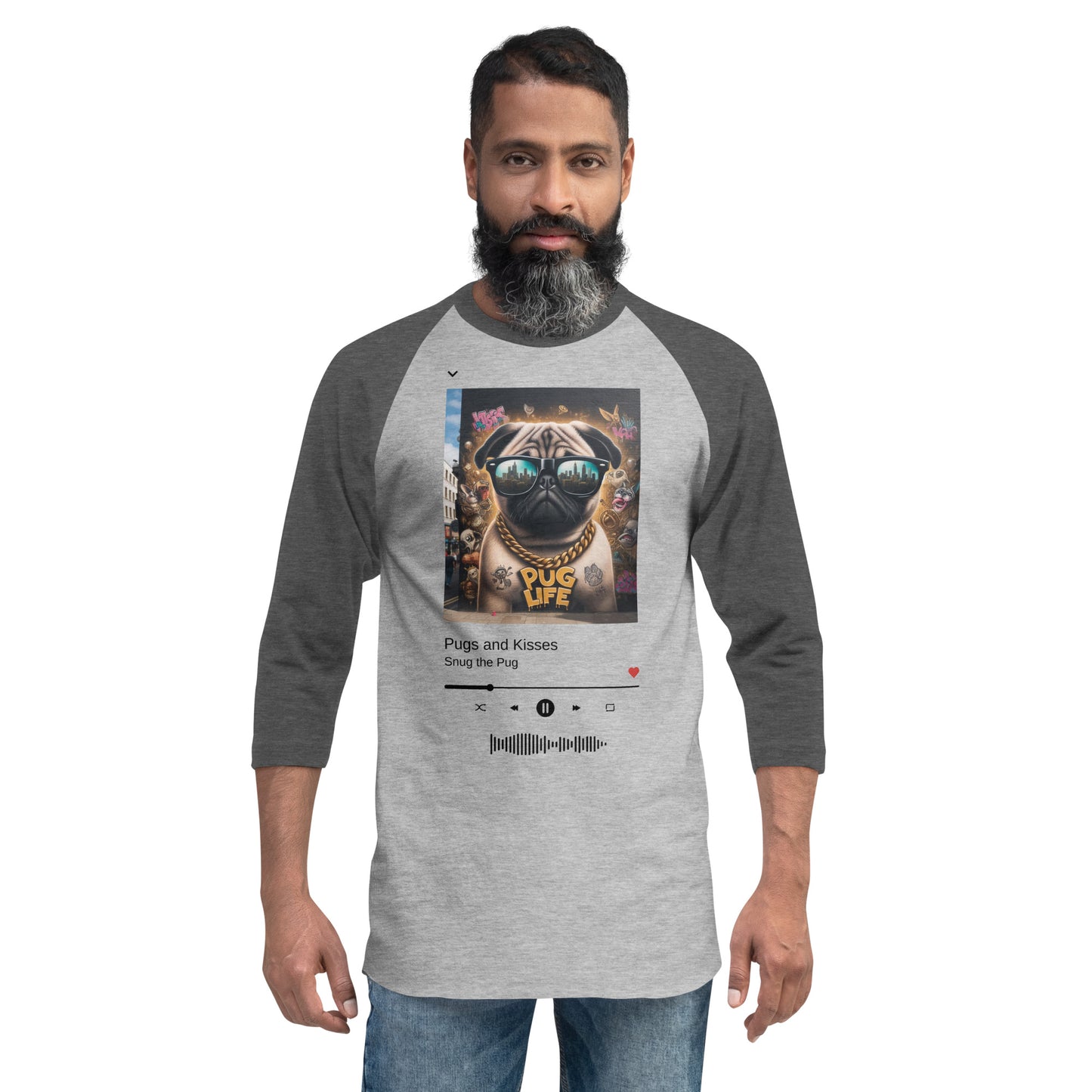 Pug Life 3/4 Sleeve Raglan Shirt