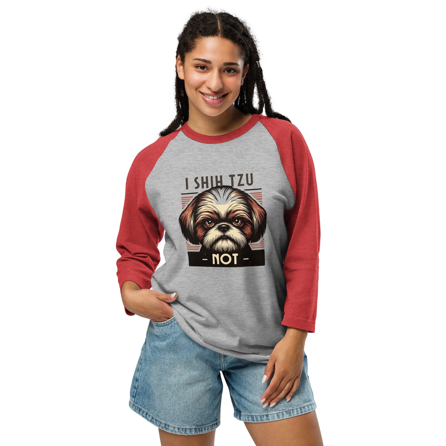 I Shih Tzu Not 3/4 Sleeve Raglan Shirt