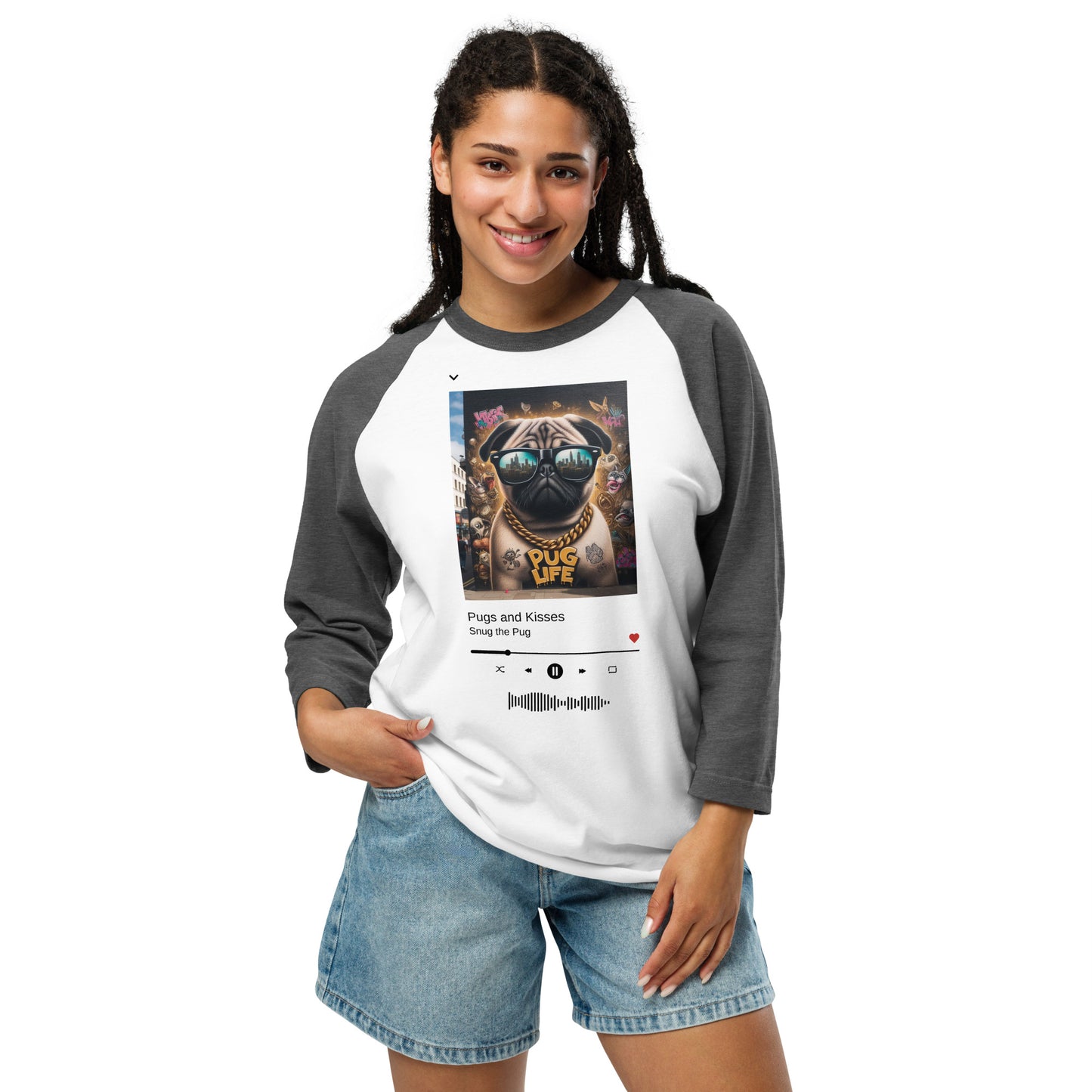 Pug Life 3/4 Sleeve Raglan Shirt