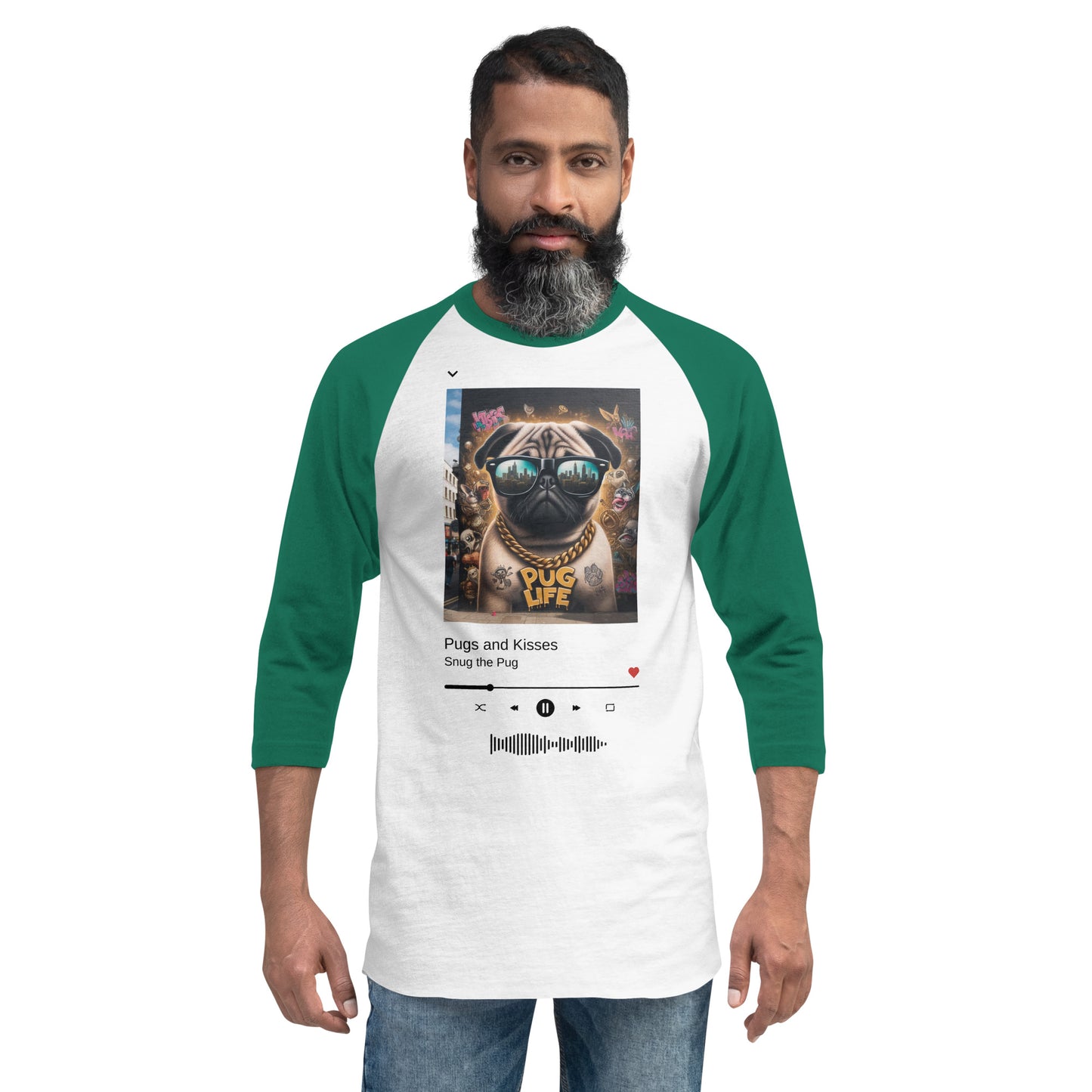 Pug Life 3/4 Sleeve Raglan Shirt