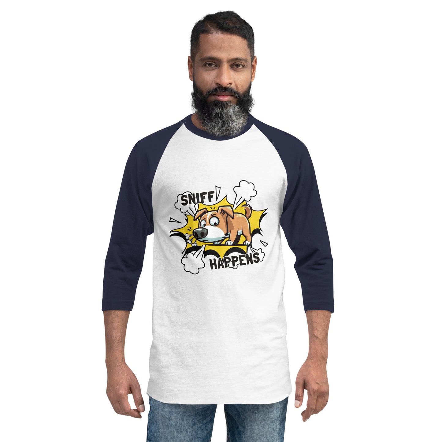 Sniff Happens 3/4 Sleeve Raglan Shirt