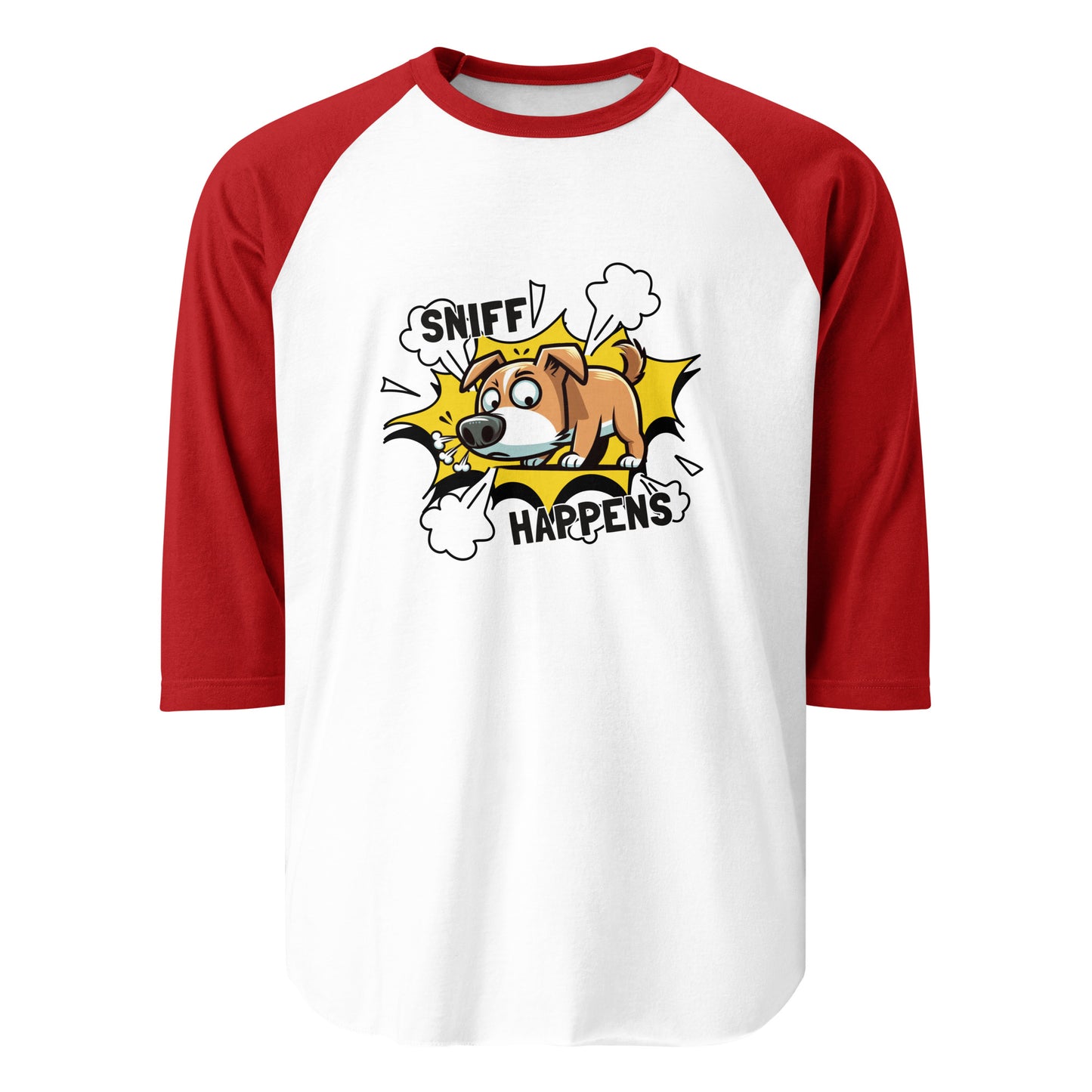 Sniff Happens 3/4 Sleeve Raglan Shirt