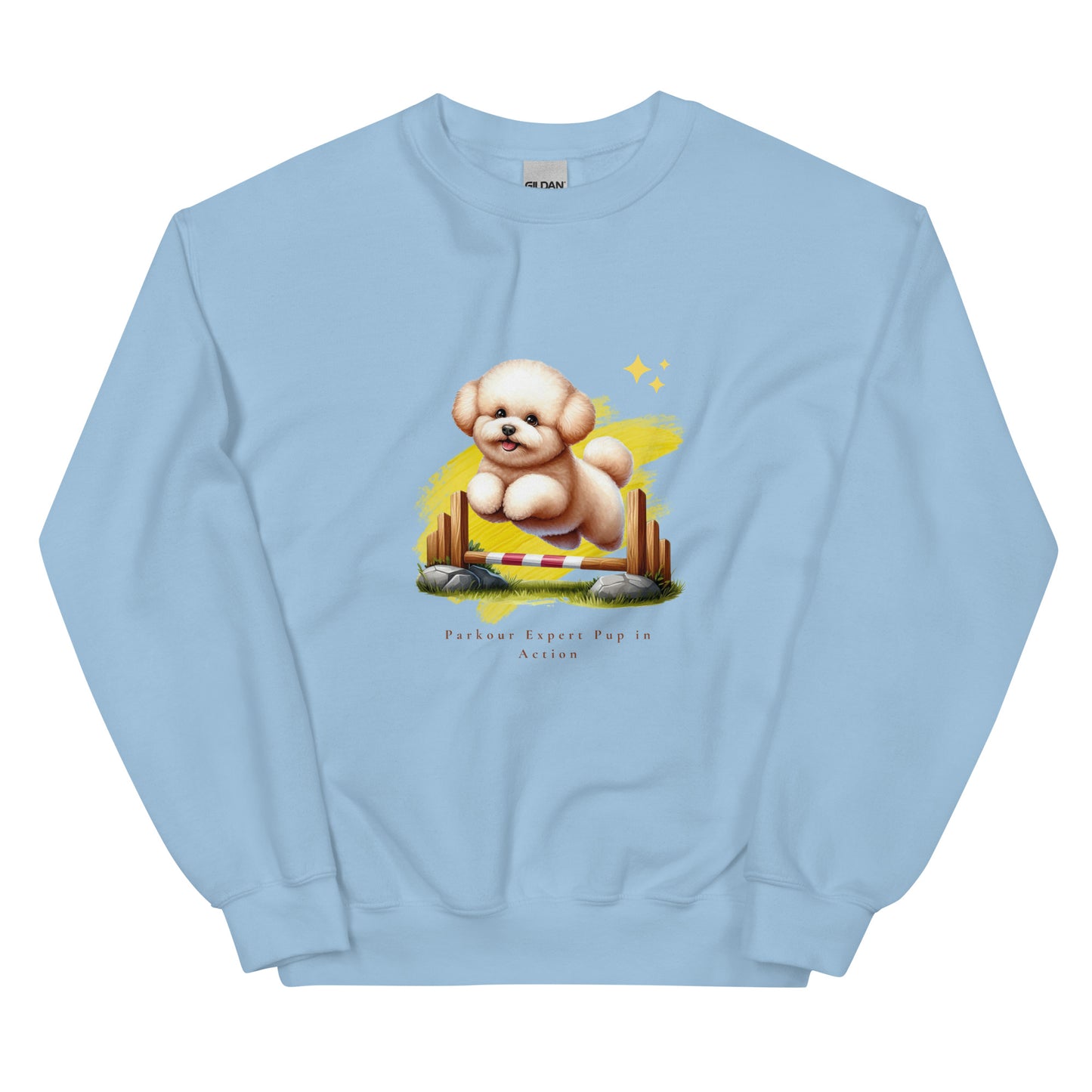 Parkour Expert Pup in Action Unisex Crew Neck Sweatshirt