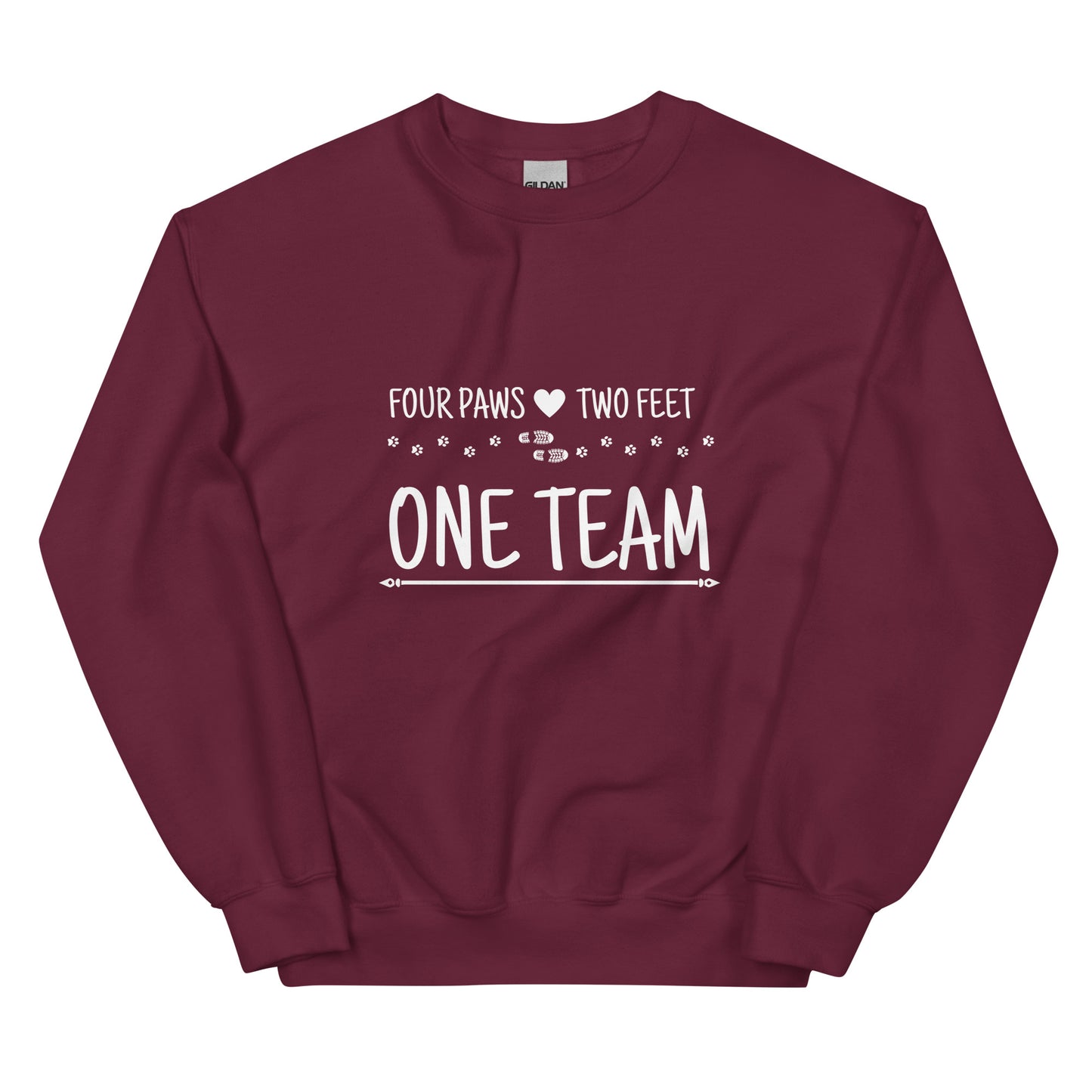 Four Paws, Two Feet, One Team Unisex Sweatshirt