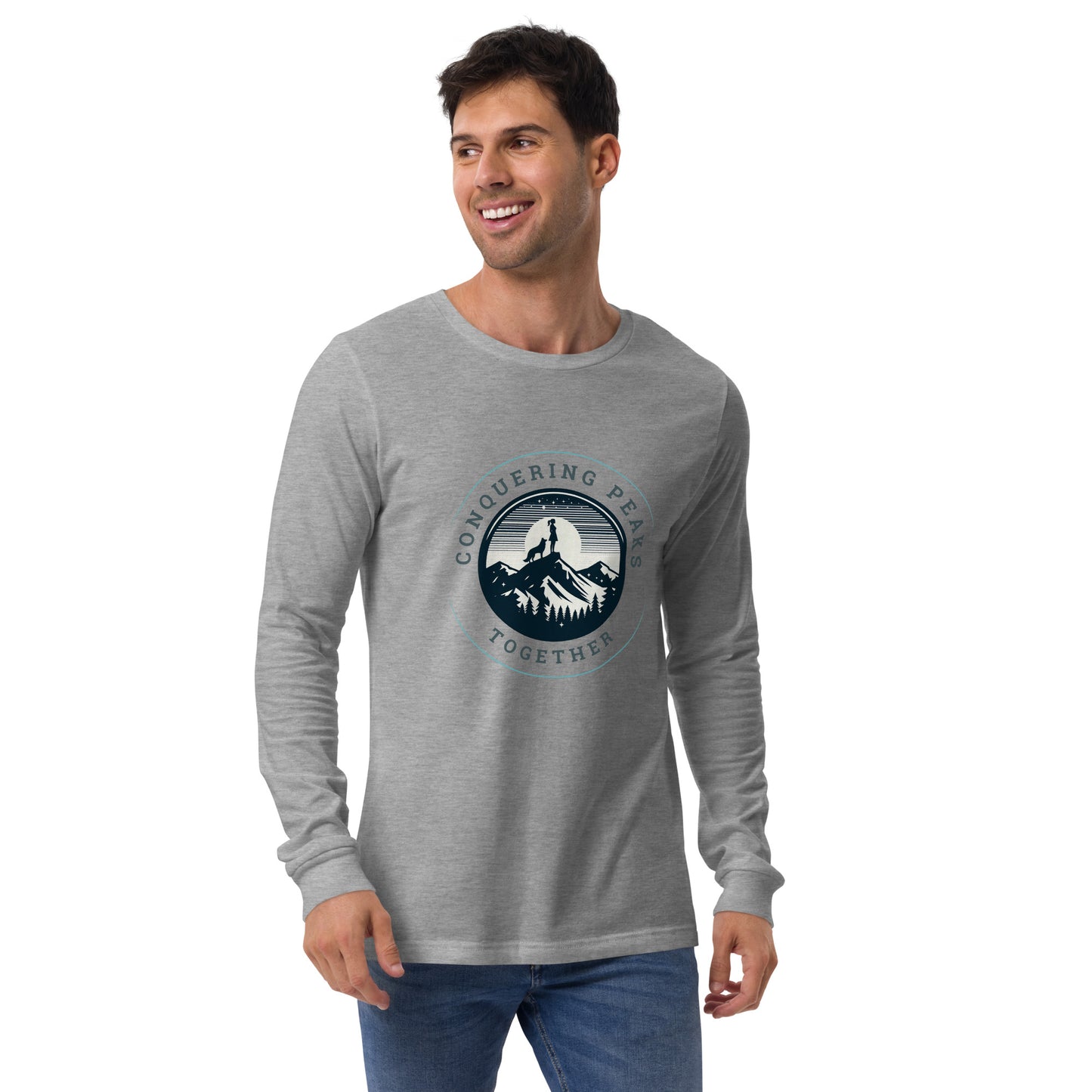 Conquering Peaks Together Unisex Long Sleeve Tee