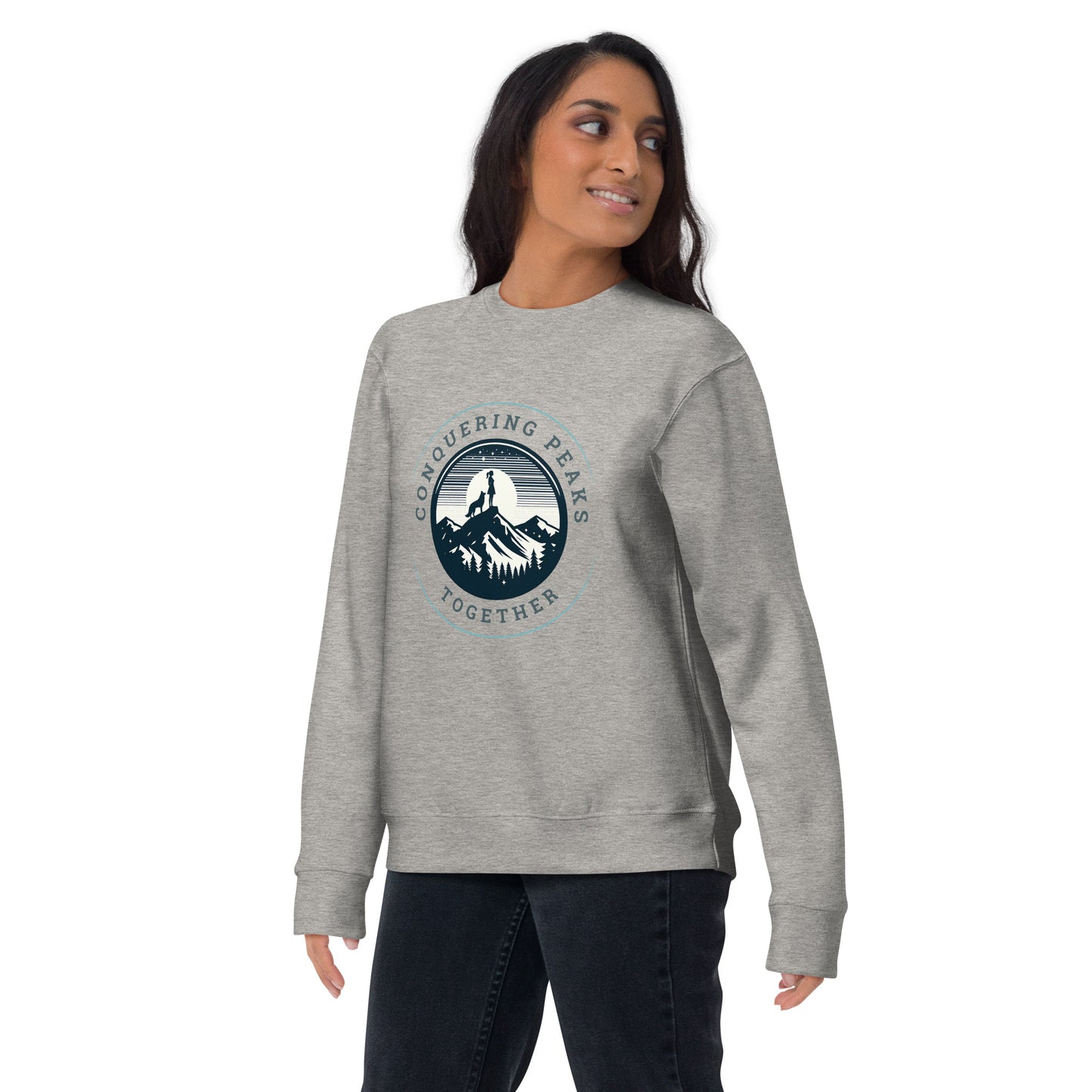 Conquering Peaks Together Women's Premium Sweatshirt