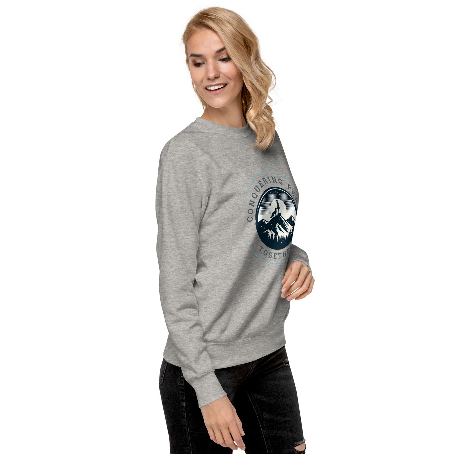 Conquering Peaks Together Women's Premium Sweatshirt