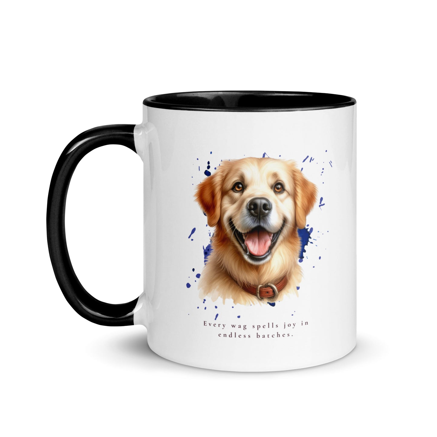 Happy Golden Mug with Color Inside