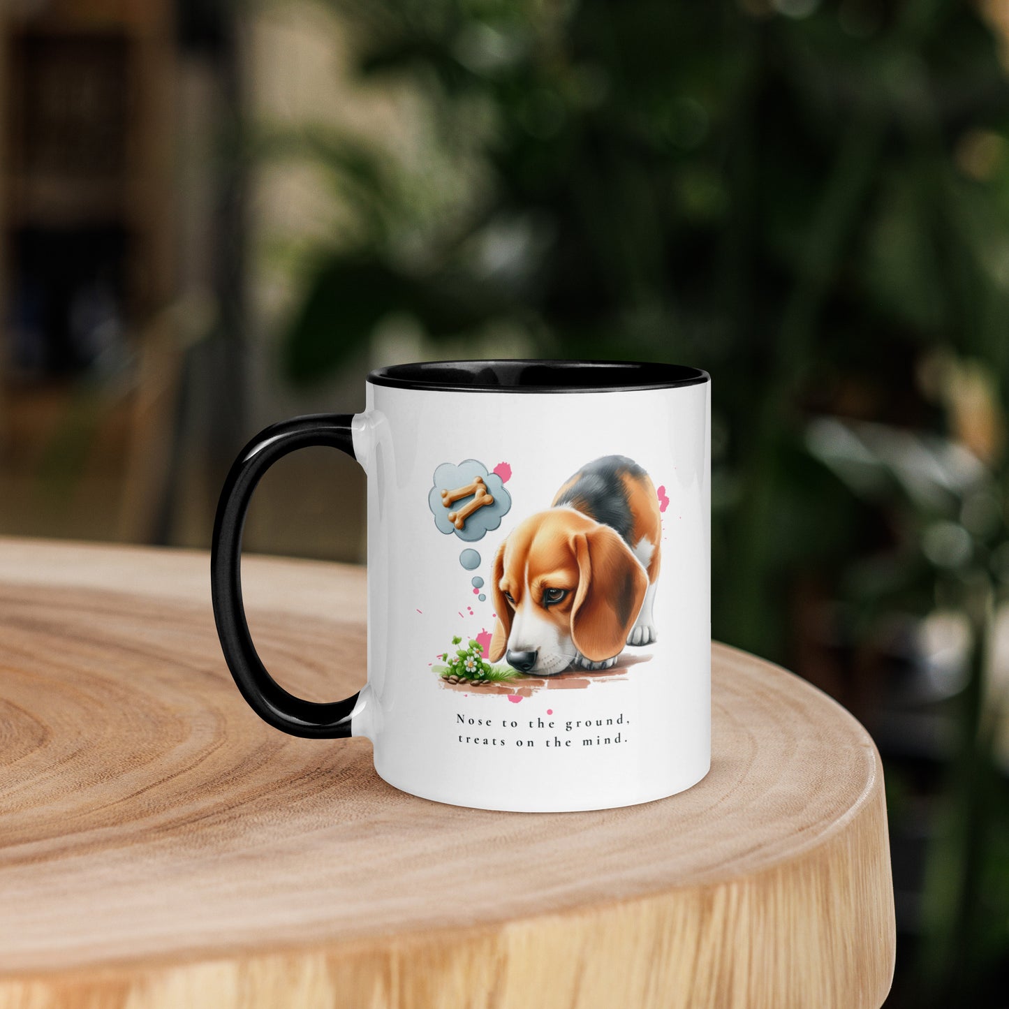 Beagle Nose To The Ground Mug with Color Inside